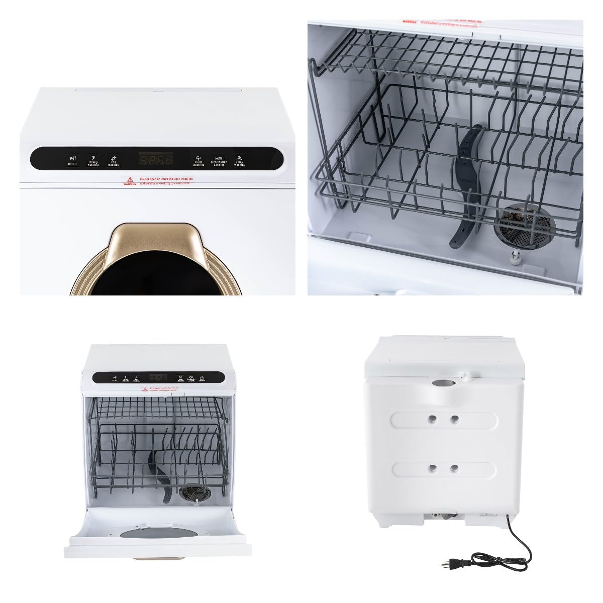 Portable Countertop Dishwasher with 7L Built-in Water Tank | 360° Dual Spray Deep Cleaning | Air-Dry Function | Compact Mini Dishwasher for Apartments, RVs & Small Kitchens | Perfect for Studio Living, Camping & Tiny Homes