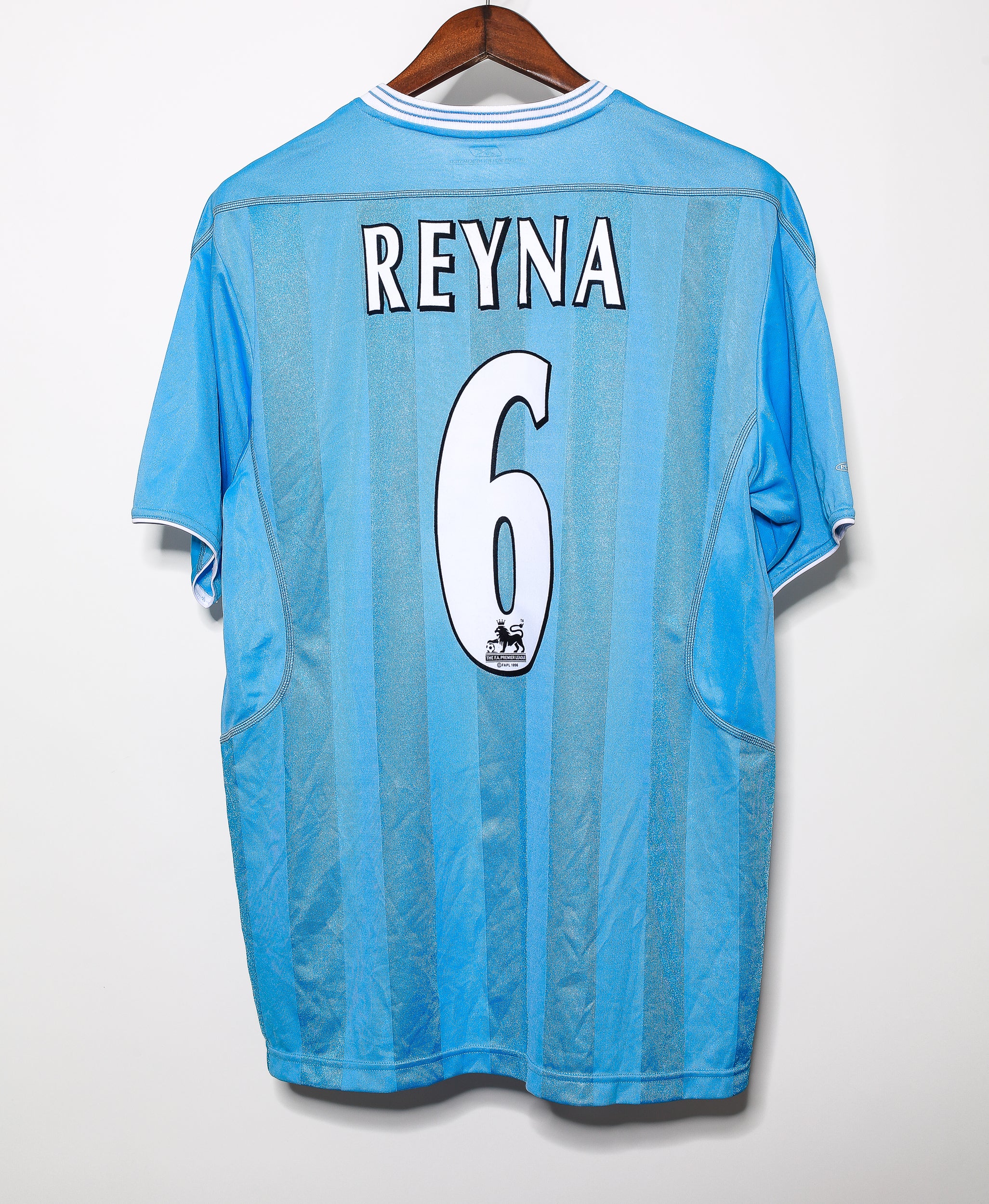 2003 Manchester City Home Jersey #6 Reyna BNWT (Medium) - Vintage Soccer Shirt for Collectors & Fans - Perfect for Matches, Gifts & Memorabilia