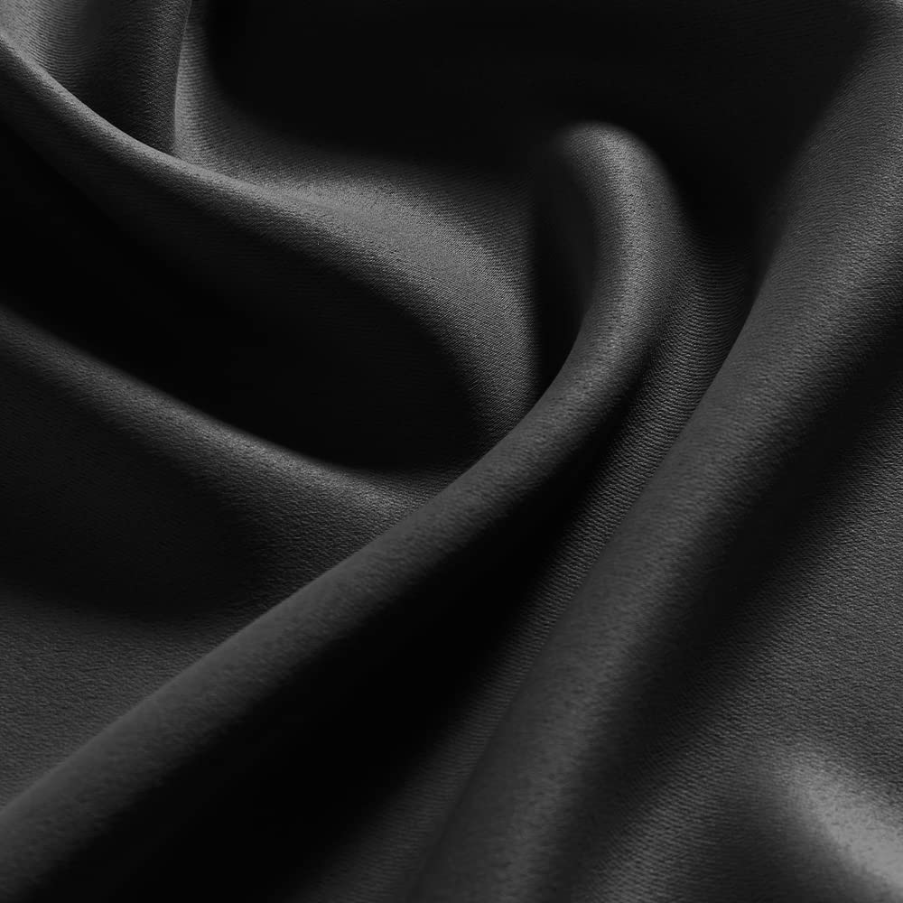 16 Inch Blackout Window Valances - 2 Pack Waterproof Ruffle Rod Pocket Valance Curtains for Basement, Living Room, Bedroom, RV & Bathroom - Modern Home Decor (Black, Valance Only) - Perfect for Privacy & Light Control in Small Spaces