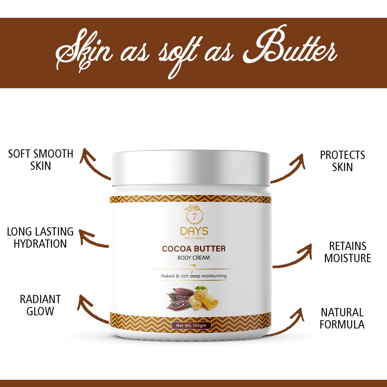 Men's & Women's Cocoa Butter Body Cream for Dry Skin – 24 Hour Deep Hydration | Shea Butter Moisturizer with Extra Nourishing Formula – Hydrating Hand & Body Lotion (100ml) – Perfect for Daily Skincare Routine & Winter Dry Skin Care