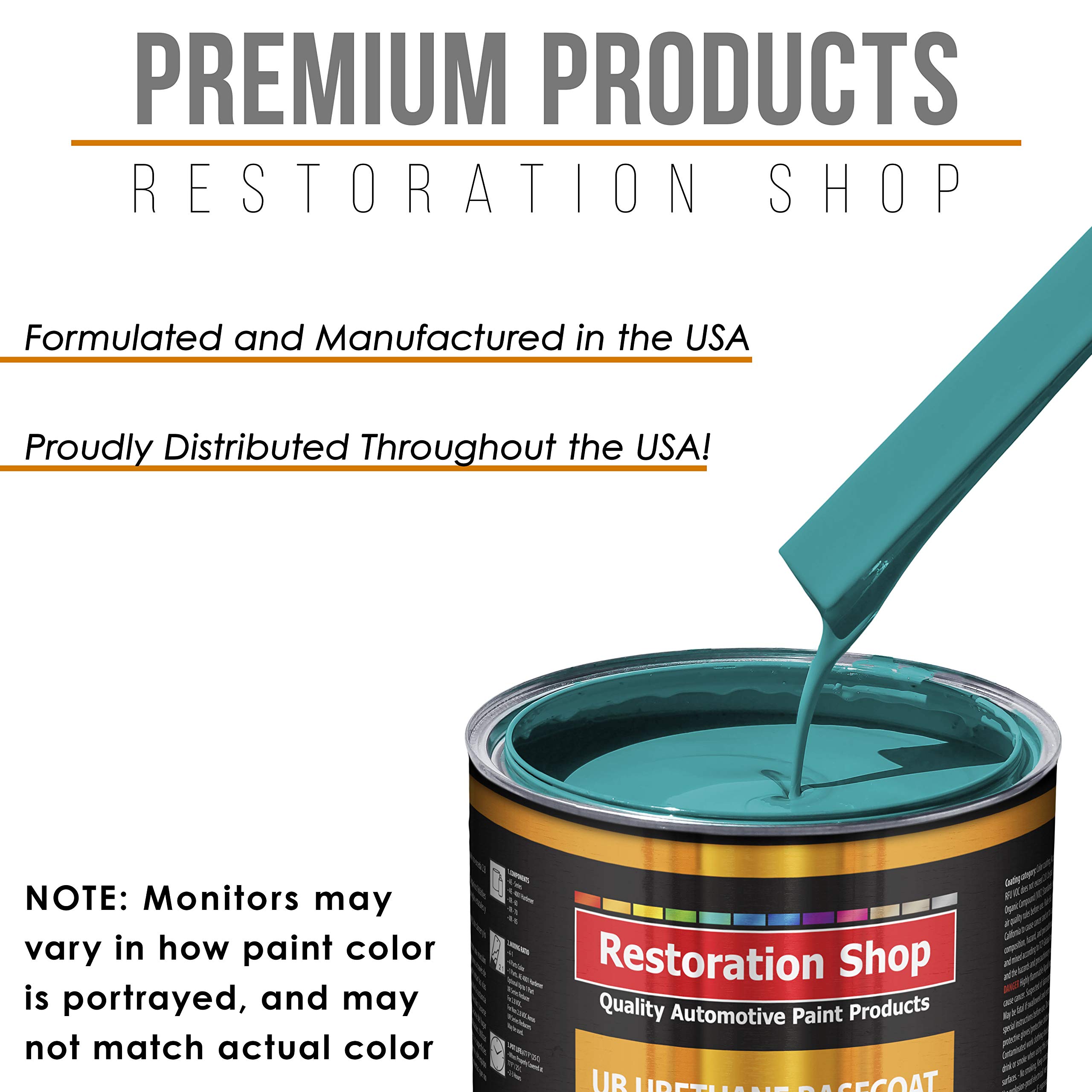 Restoration Shop - Bright Racing Aqua Urethane Basecoat with Clearcoat Auto Paint Kit - Professional High Gloss Automotive Refinishing Coating for Cars, Trucks & Motorcycles - Perfect for DIY Projects & Professional Auto Body Repair