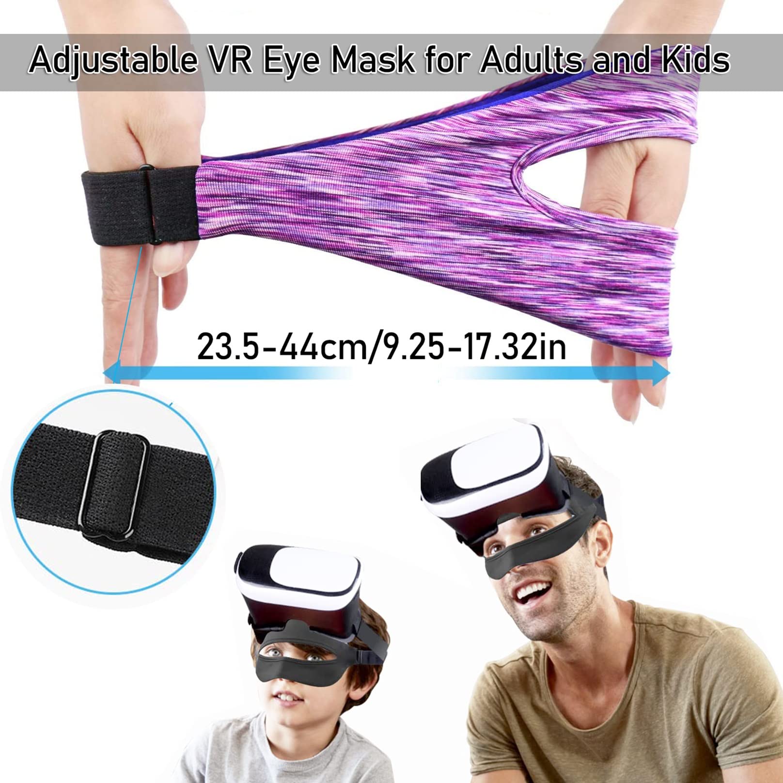 BiiKoon Adjustable Breathable VR Eye Mask & Sweat Band Face Cover for Virtual Reality Headsets - 3 Pack Gray - Comfortable for Adults & Kids - Perfect for Gaming, Fitness & VR Experiences