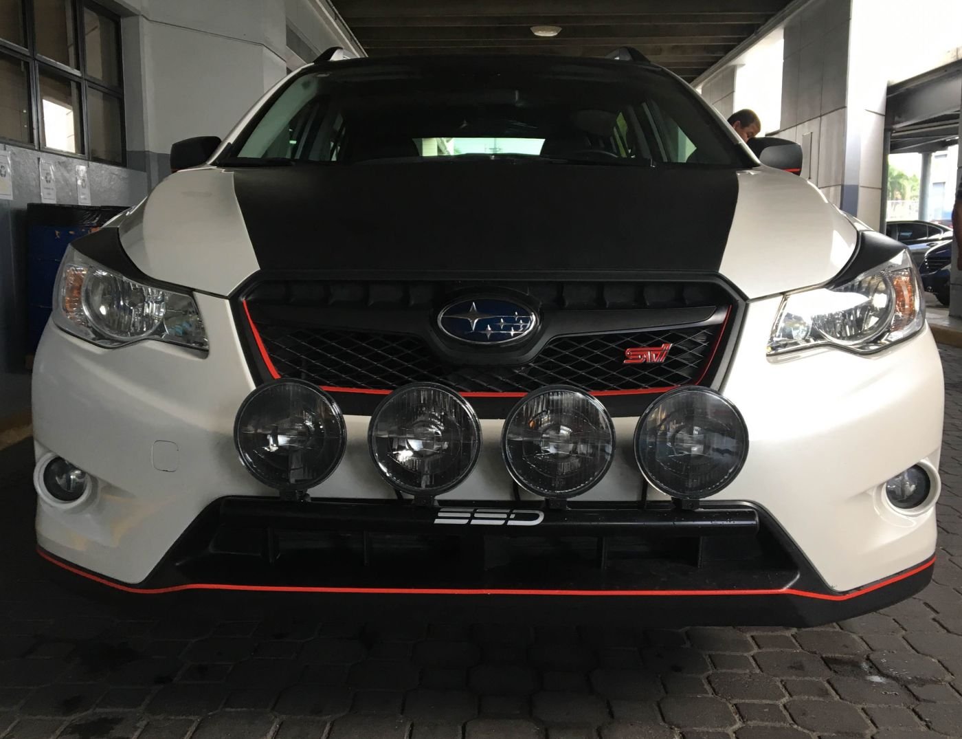 2014 Subaru XV Crosstrek Rally Light Bar (Excluding Hybrid) - 4 Light Tabs, Powder Coated Bull Bar by SSD Performance | Perfect for Off-Roading, Adventure & Car Customization
