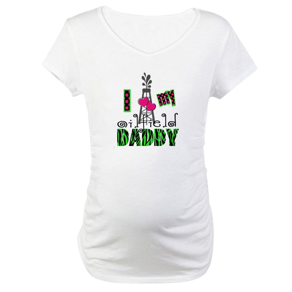 I Love My Oilfield Daddy Maternity T-Shirt - Comfortable Pregnancy Tee for Oilfield Worker Wives - Perfect for Baby Showers, Gender Reveals & Family Photos