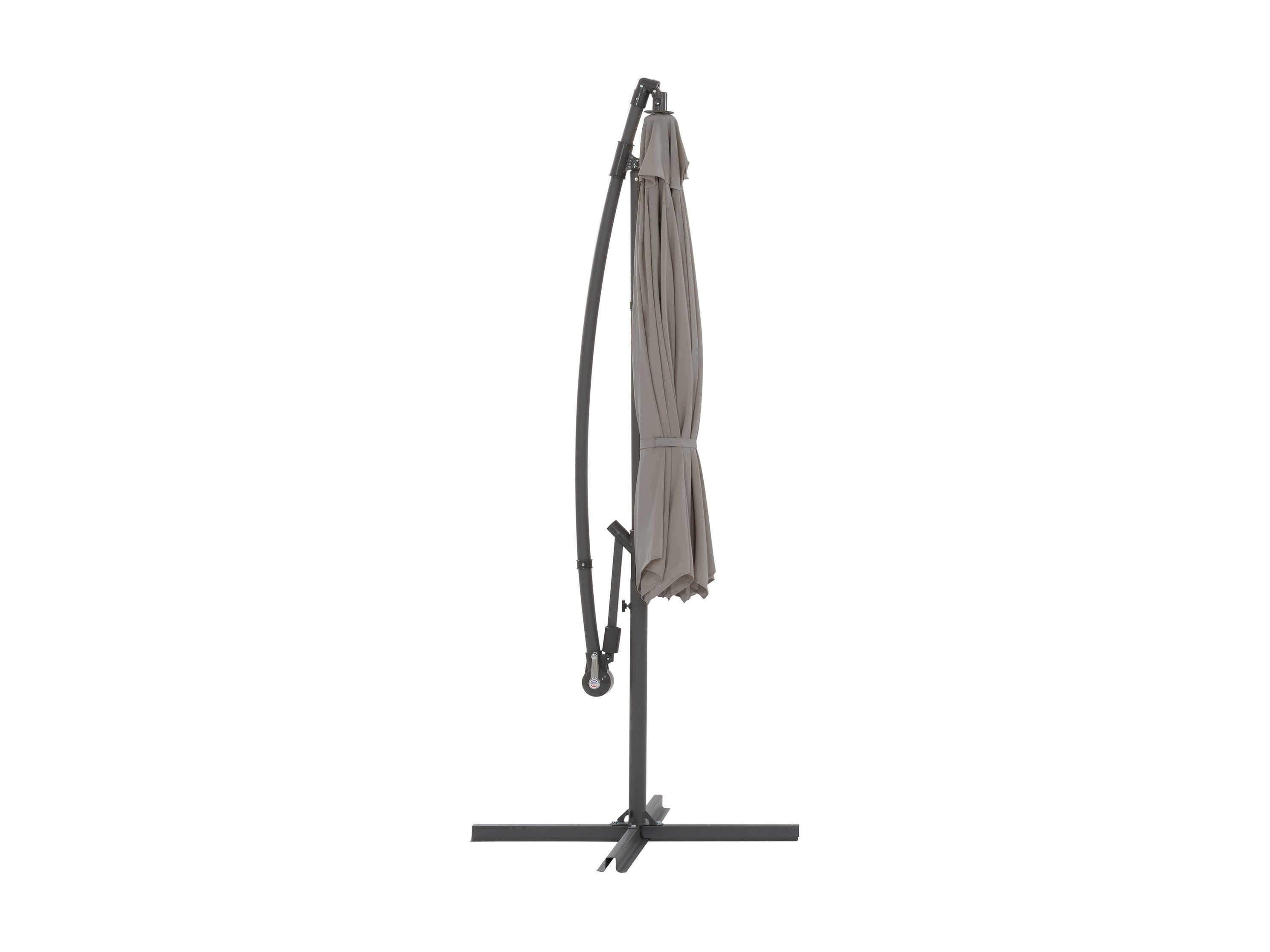 9.5ft Tilting Offset Patio Umbrella - Grey Outdoor Sun Shade for Poolside, Deck, and Garden Relaxation