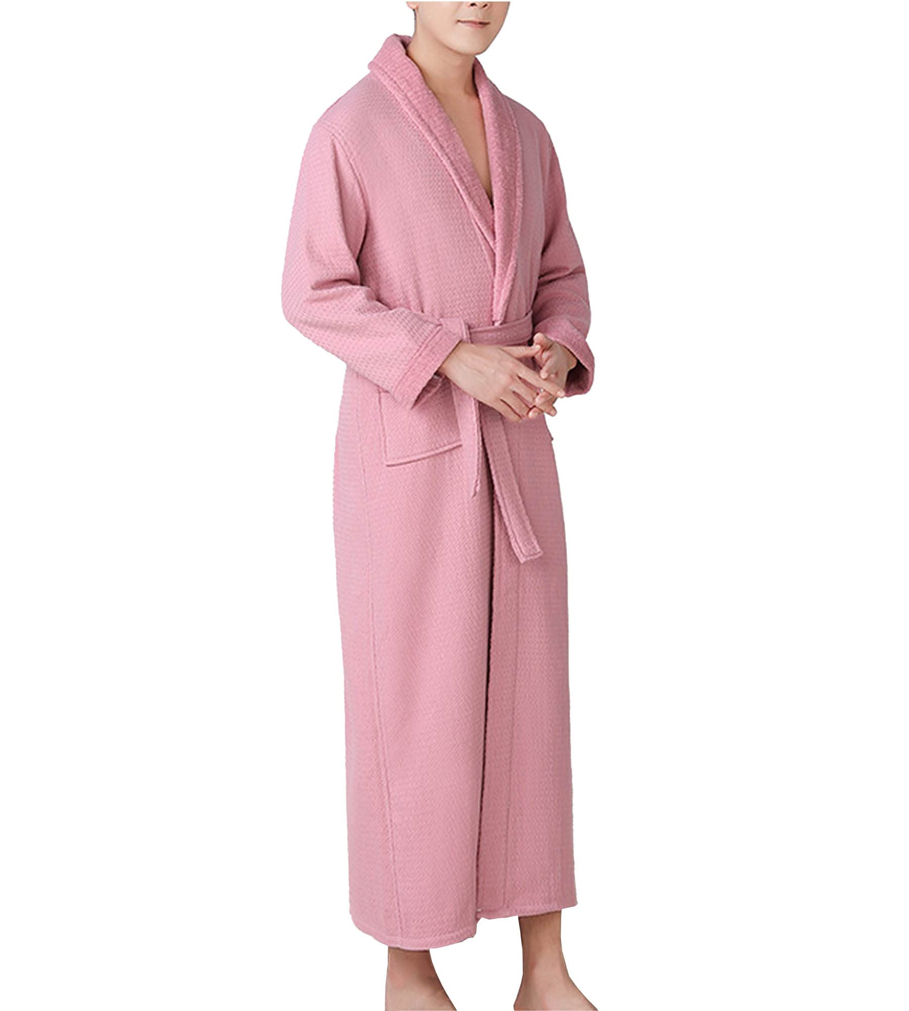 Premium Cotton Bathrobe for Men & Women - Soft Long Kimono Robe with V-Neck | Unisex Sleepwear, Loungewear & Housecoat | Perfect for Spa, Relaxation & Home Comfort
