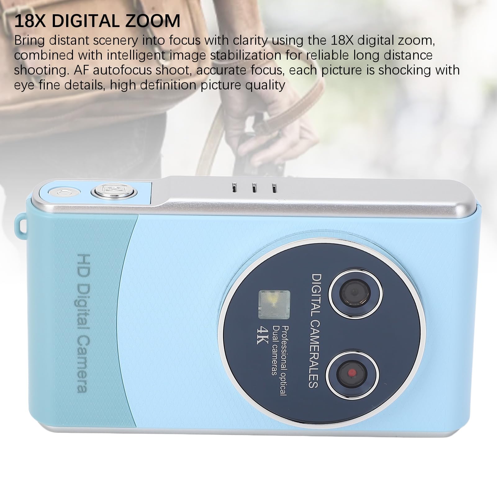 36MP 1080P HD Digital Camera for Photography & Vlogging - Dual Lens Auto Focus Compact Camera with 3