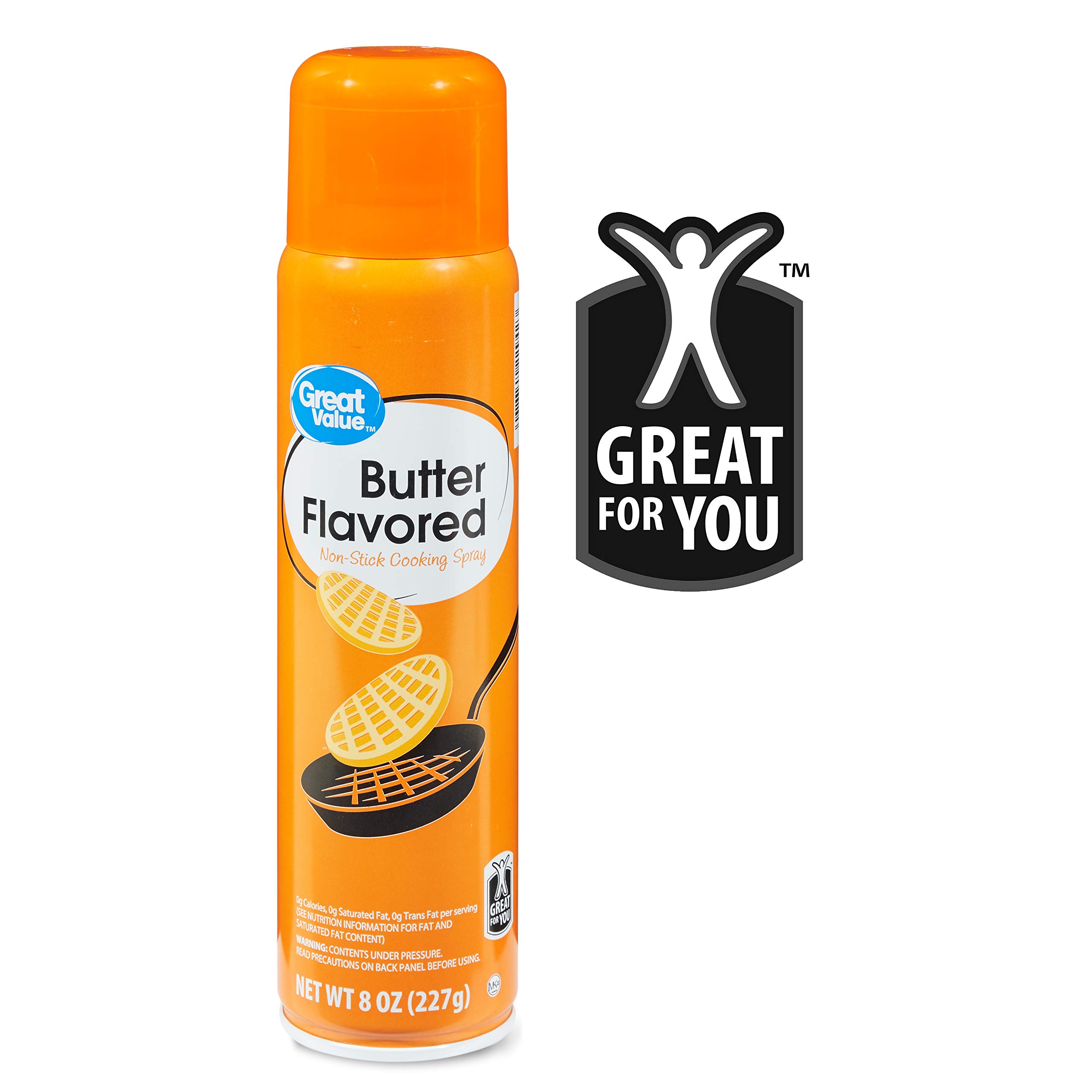 6-Pack Great Value Butter Flavored Non-Stick Cooking Spray - 8 Oz Each (Total 24 Oz) - Perfect for Baking, Grilling & Frying - Healthy Oil Alternative for Pancakes, Waffles & Cookies