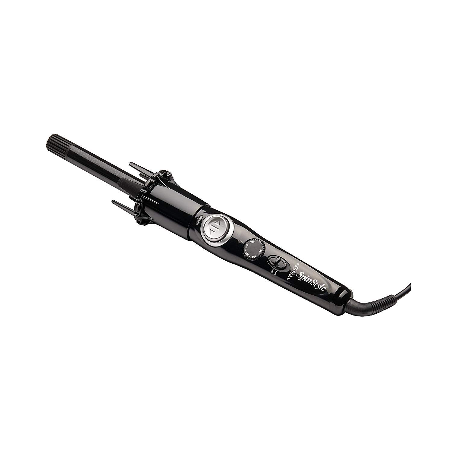 SalonTech SpinStyle Pro 0.75 Inch Ceramic Curling Iron Wand - Professional Hair Curler for Beach Waves, Loose Curls & Voluminous Styles - Perfect for Home Use, Weddings & Special Occasions