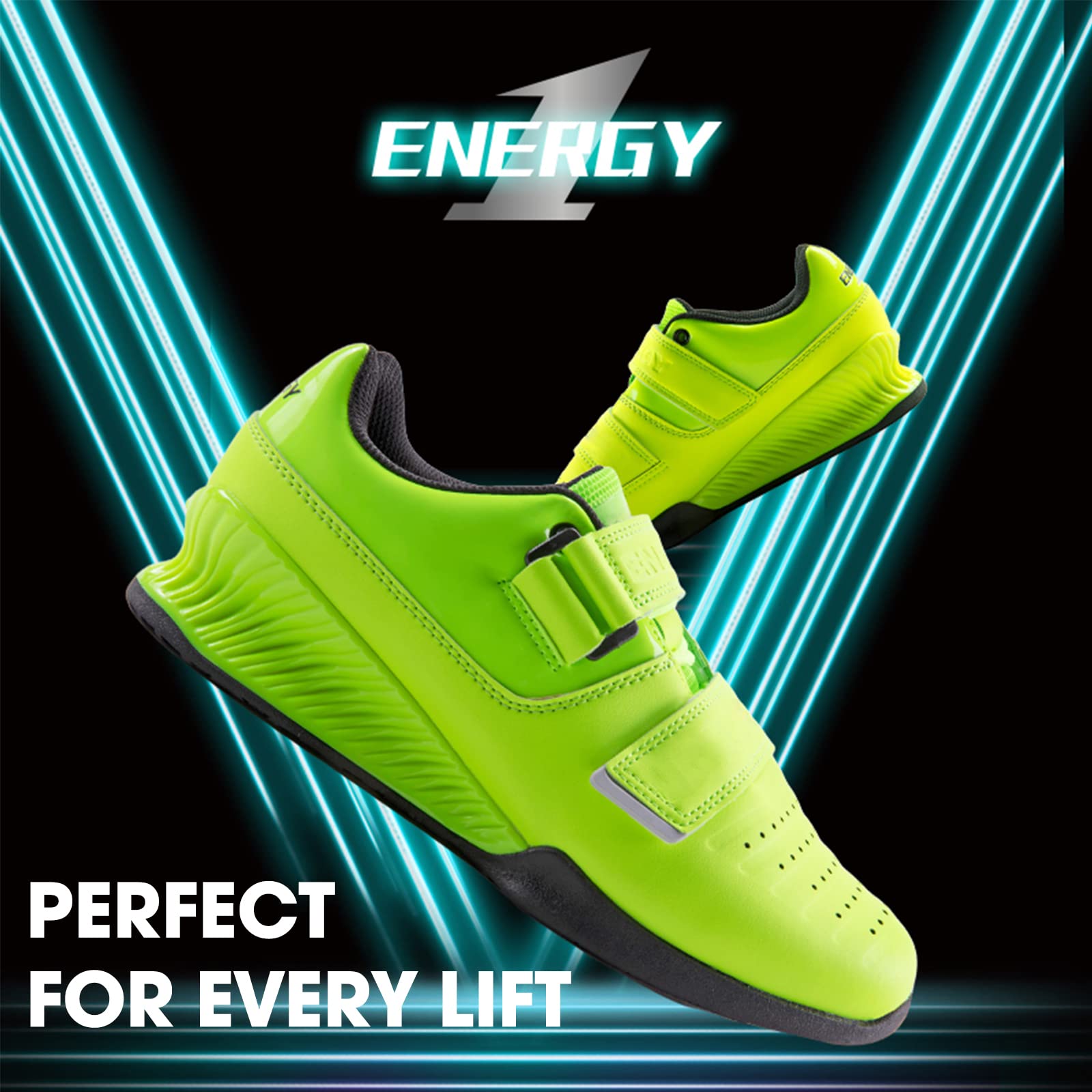 Kcross Deadlift & Squat Shoes for Men & Women - Powerlifting Weightlifting Shoes for Hard Pulling, Weight Training & CrossFit - Ideal for Gym, Powerlifting & Strength Training