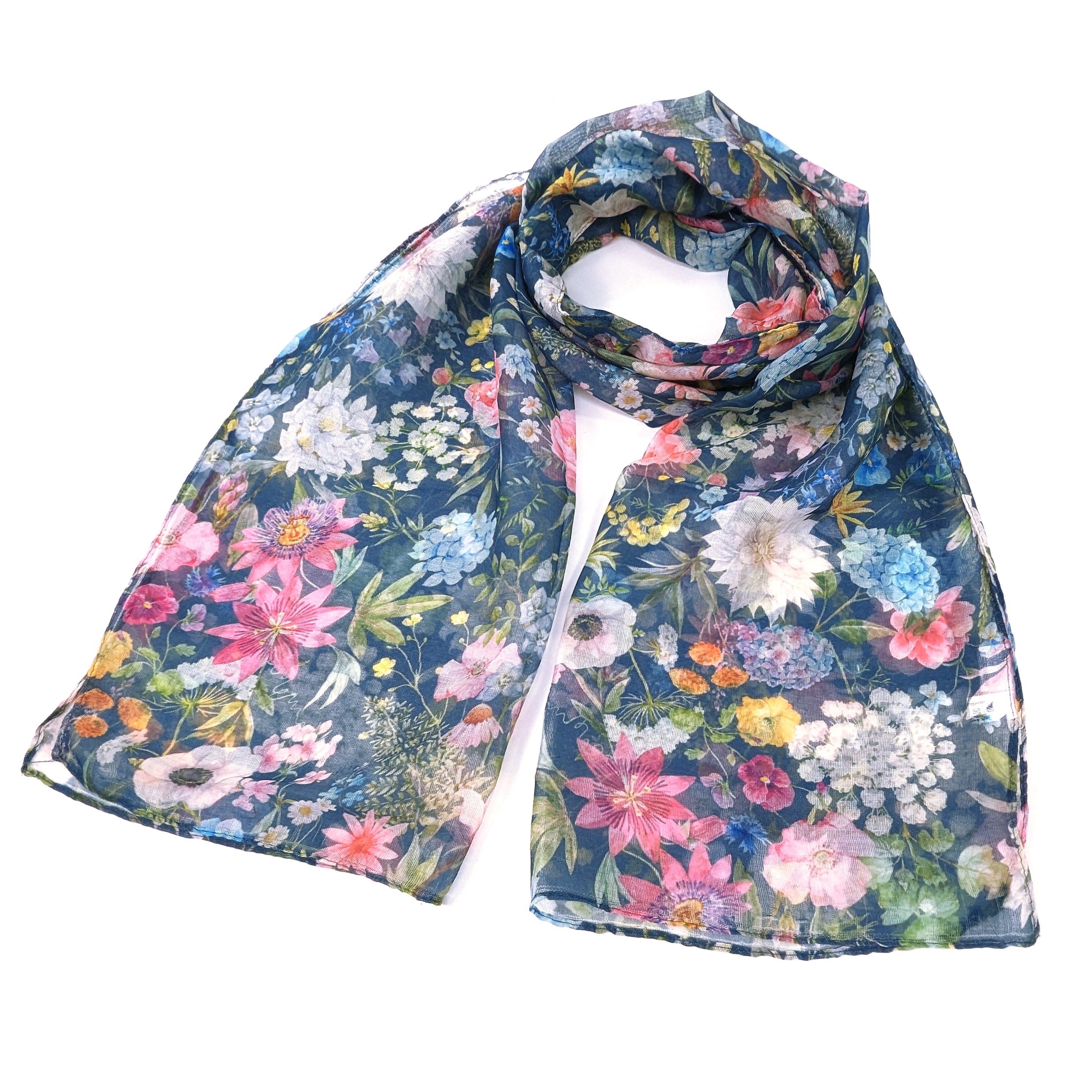 Navy Blue Spring Scarf for Women - Lightweight 50x180cm Fashion Accessory - Perfect for Office, Travel & Everyday Outfits