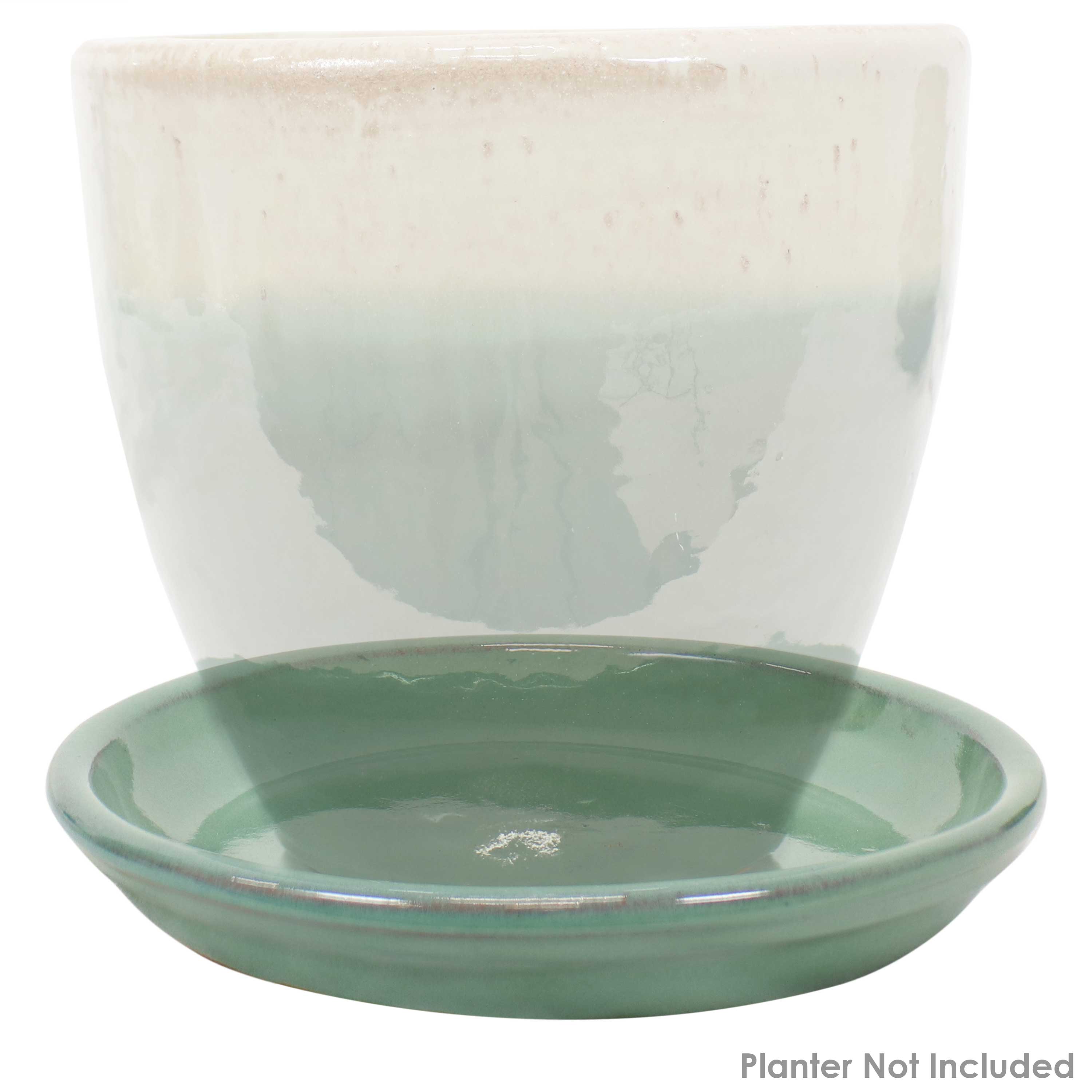 Sunnydaze 4-Pack Glazed Ceramic Plant Saucers for Indoor & Outdoor Potted Plants – Perfect for Home, Garden, and Patio Decor