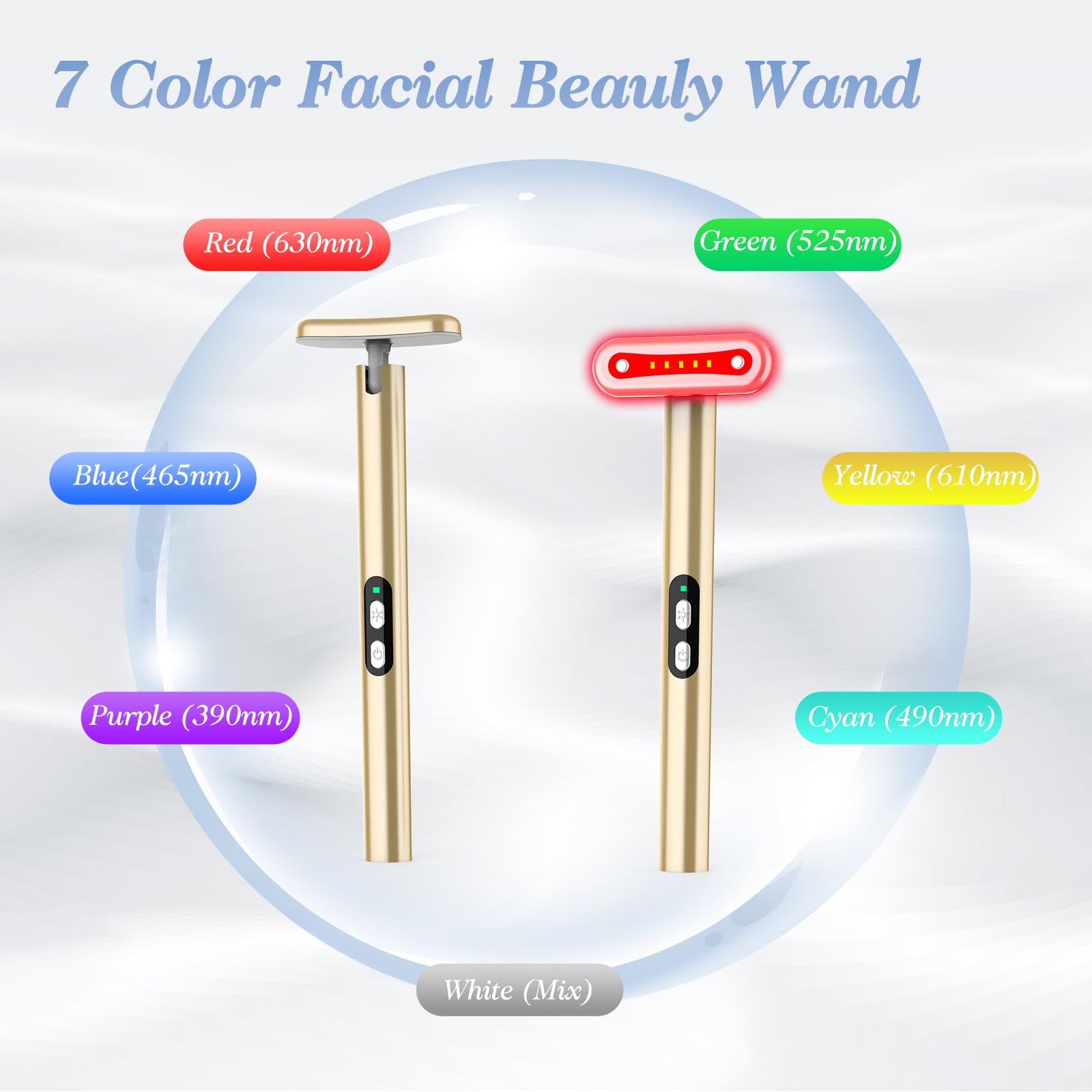 Red Light Therapy Face Massager - 7 Color LED Facial Light Therapy Device for Skin Rejuvenation & Anti-Aging | At-Home Skincare Tool for Wrinkle Reduction & Glowing Complexion | Perfect for Daily Facial Care & Relaxation Routine