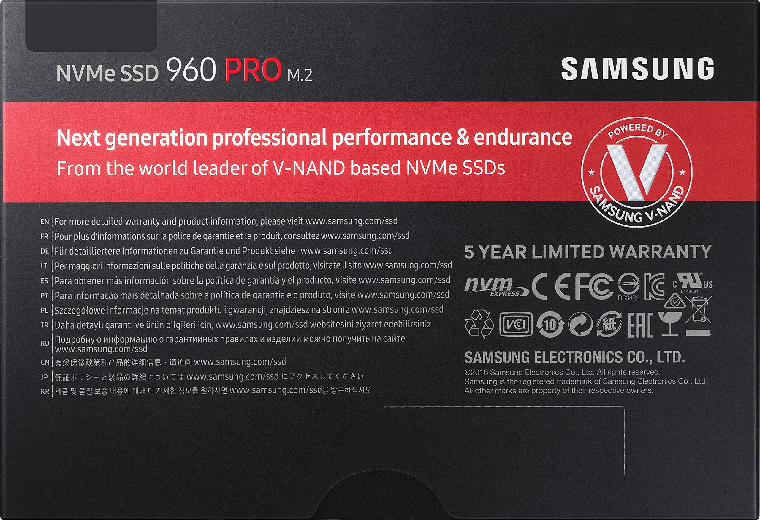 Samsung 960 PRO 2TB NVMe M.2 SSD - MZ-V6P2T0BW - High-Speed PCIe Gen3 x4 Internal Solid State Drive for Business, Gaming & Content Creation
