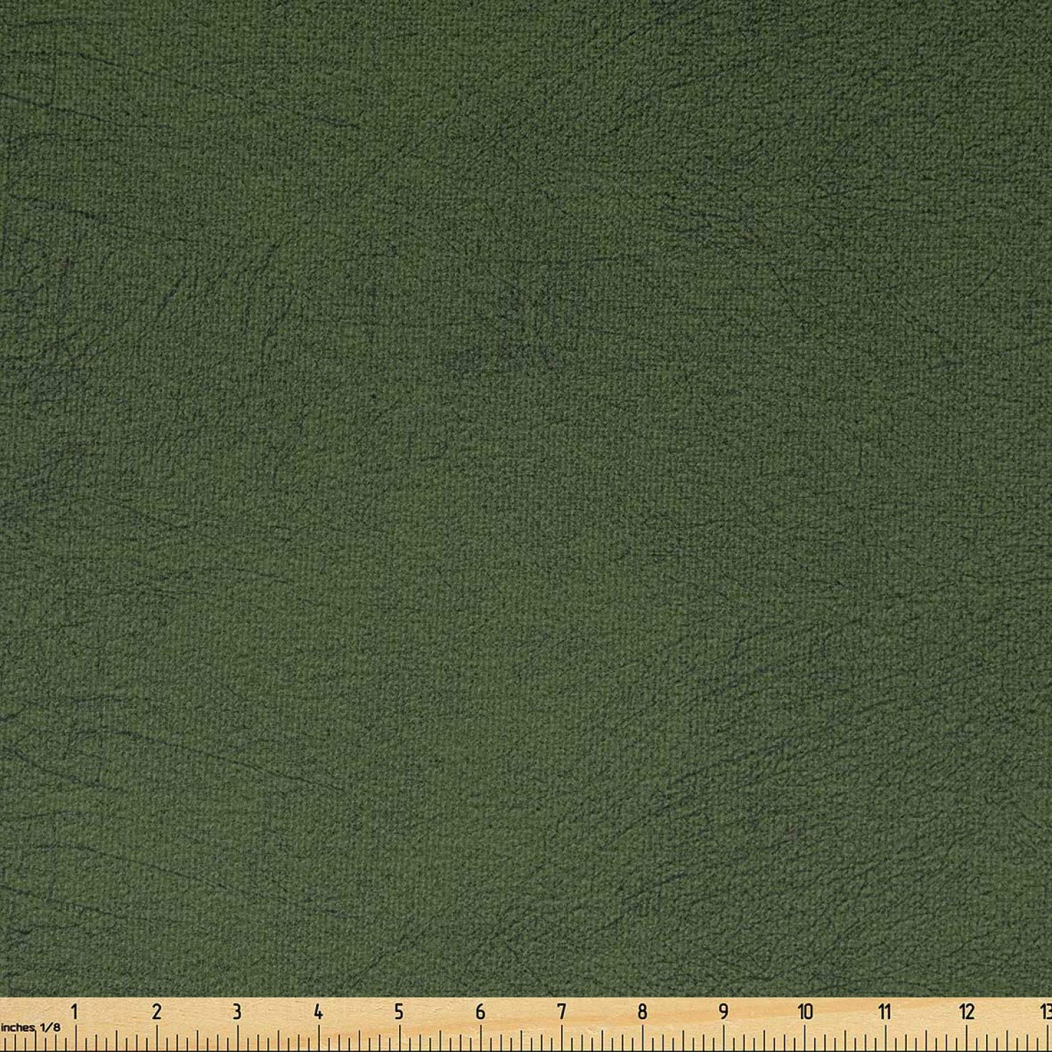 Ambesonne Faux Suede Fabric by The Yard - Digitally Printed Weathered Texture, Durable & Washable Upholstery Fabric for DIY Projects (2 Yards, Olive Green) - Perfect for Indoor/Outdoor Furniture, Home Decor, and Crafting Projects