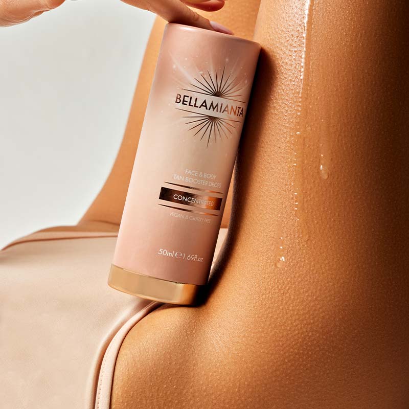 Bellamianta Concentrated Tan Booster Drops for Face & Body - Natural Self Tanner Enhancer for Sunless Tanning - Perfect for Pre-Vacation Glow & Special Occasions