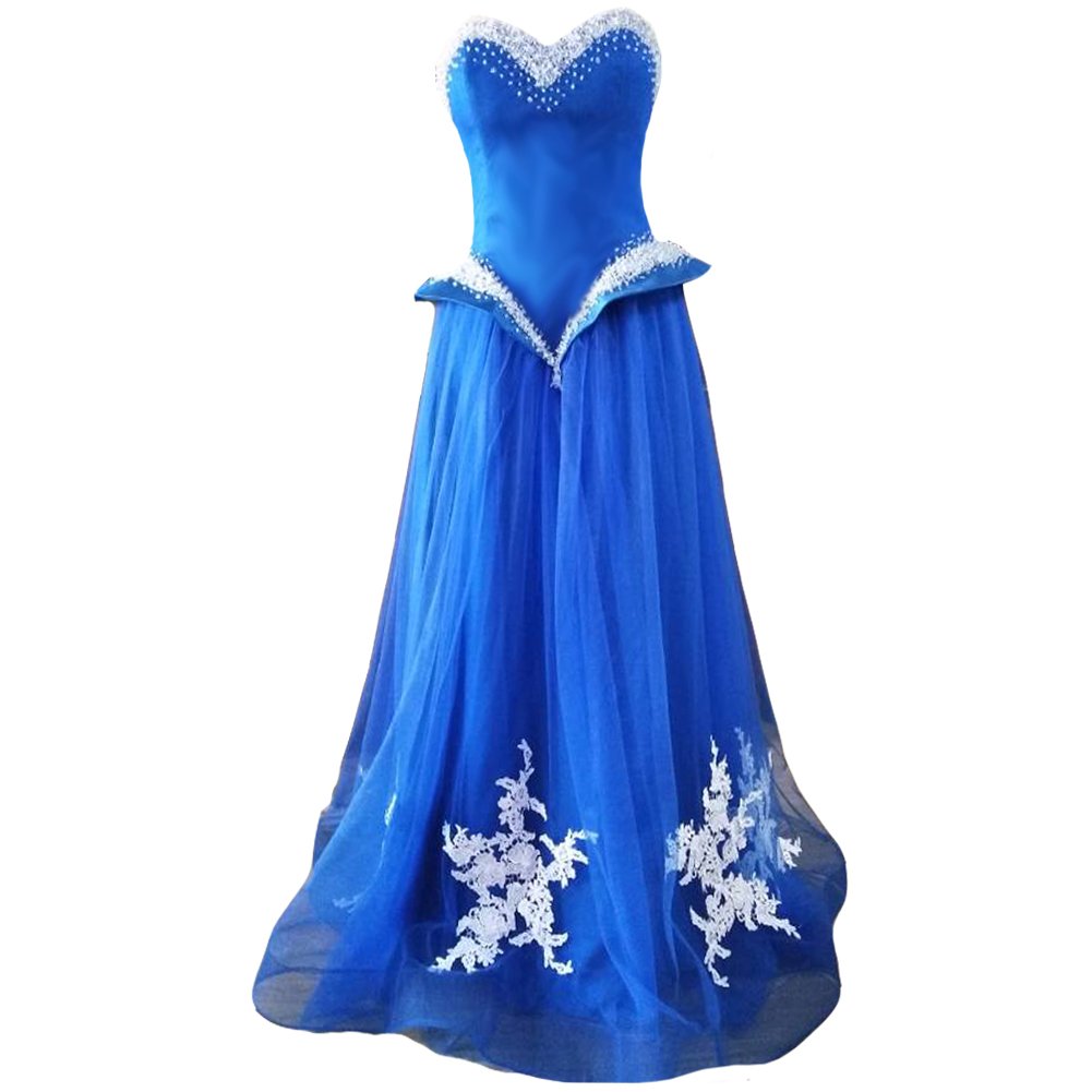 Elegant White Beaded Peplum Long Lace Sweetheart Corset Prom Evening Dress for Women - Perfect for Formal Dances, Weddings & Special Occasions