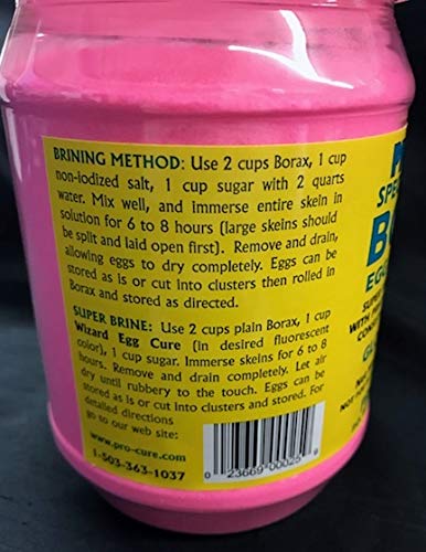 Pro-Cure Borax Egg & Bait Cure Powder - 30oz Fishing Bait Preservative with Glo Formula | Perfect for Salmon, Steelhead & Trout Fishing | Long-Lasting Freshness for Shore & Boat Fishing