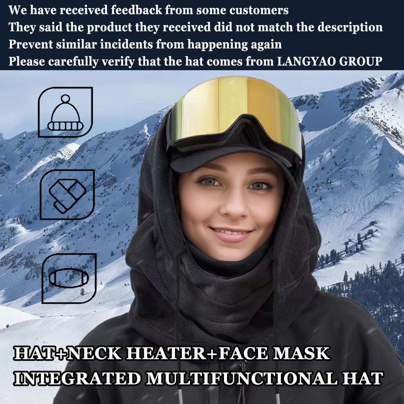 Balaclava Face Mask for Men & Women - Windproof Ski Mask for Winter, Cold Weather Cycling & Outdoor Activities - Neck Warmer for Running, Hiking & Snow Sports