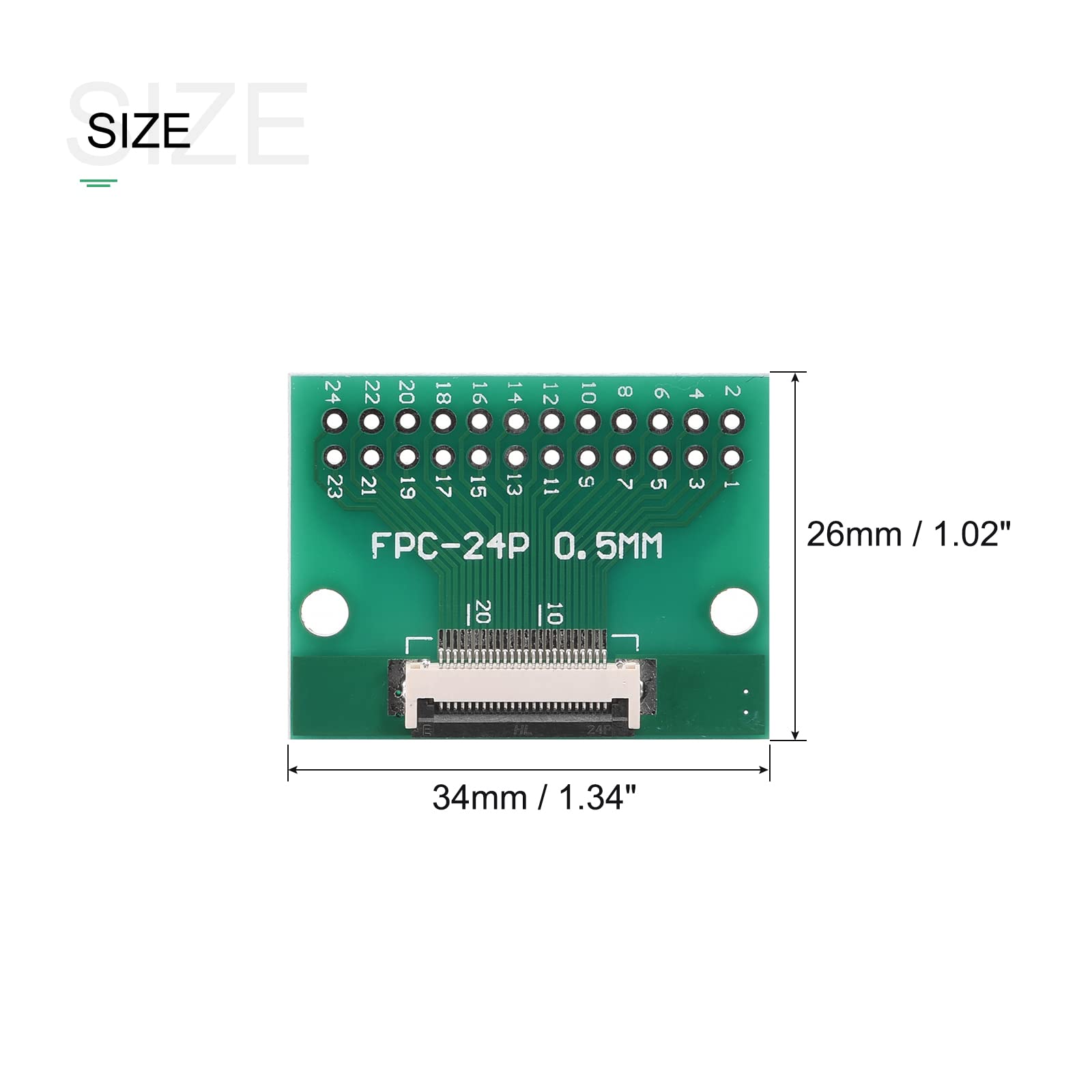 MECCANIXITY FPC FFC PCB Converter Board 24P 0.5mm to DIP 2.54mm Adapter - LCD 3D Printer Camera DVD TV Laptop Audio Repair Kit (Pack of 2) | Perfect for Electronics Prototyping, DIY Projects & Device Maintenance