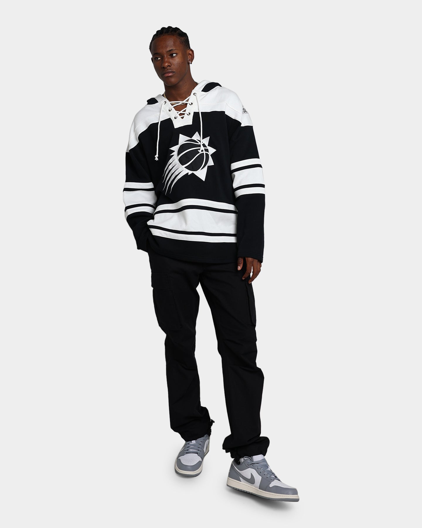 47 Brand Phoenix Suns Superior Lacer Hoodie for Men - NBA Basketball Fan Apparel - Jet Black - Perfect for Game Day & Casual Wear