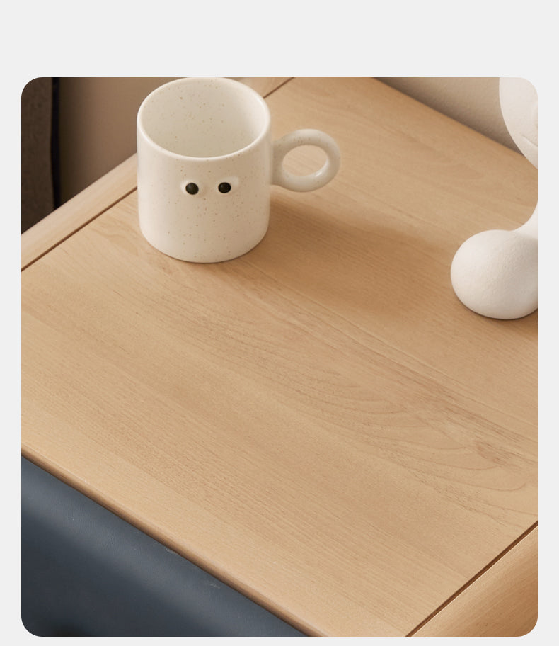 Solid Wood Kids Nightstand - Birch & Poplar Modern Bedside Table for Children's Room - Perfect for Bedrooms, Nurseries & Playrooms