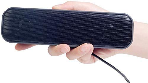 USB Powered Computer Speakers - Wired Mini Sound Bar with Stereo Sound for Windows PC, Laptop, Desktop | Portable USB Speakers for Home Office, Gaming & Retail Checkout Counters
