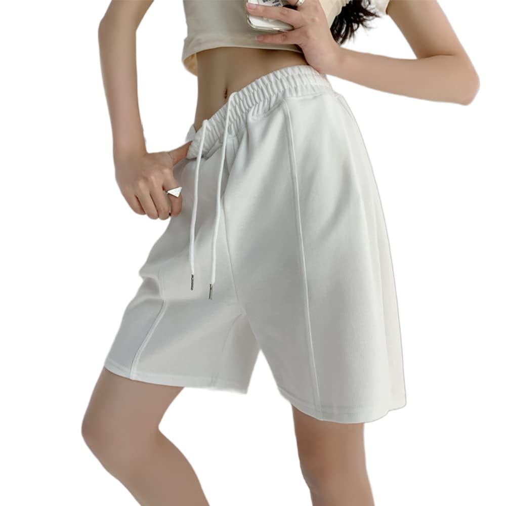 Trendy Summer Shorts for Women & Girls - High Waist Harajuku Baggy Y2K Pants, Preppy Long Loose Fit Wide Leg Lounge Shorts - Perfect for Casual Wear, Street Style & Summer Outfits