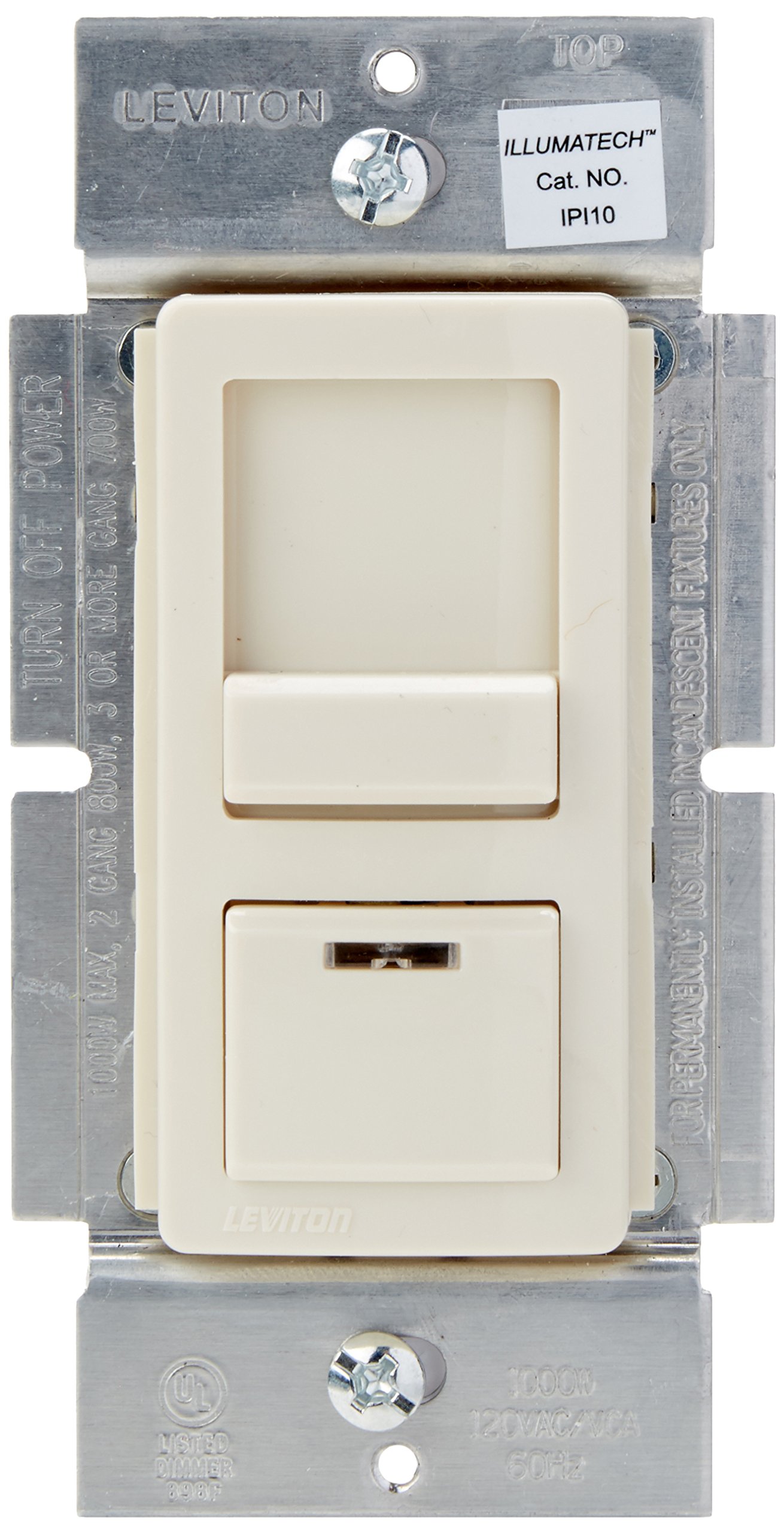 Leviton IllumaTech Dimmer Switch for Incandescent Bulbs - IPI10-1LZ, White | Perfect for Home Lighting Control & Smart Energy Savings