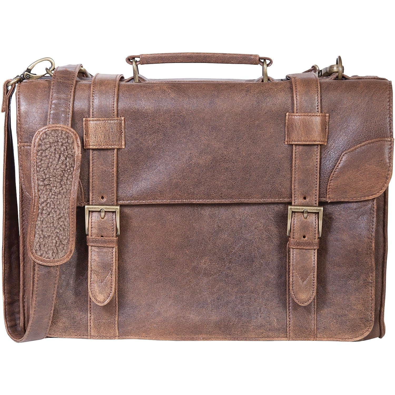HIDESIGN by Scully Aerosquadron Genuine Leather Laptop Briefcase for Men - Professional Business Satchel with Adjustable Shoulder Strap - Perfect for Office, Travel & Daily Commute