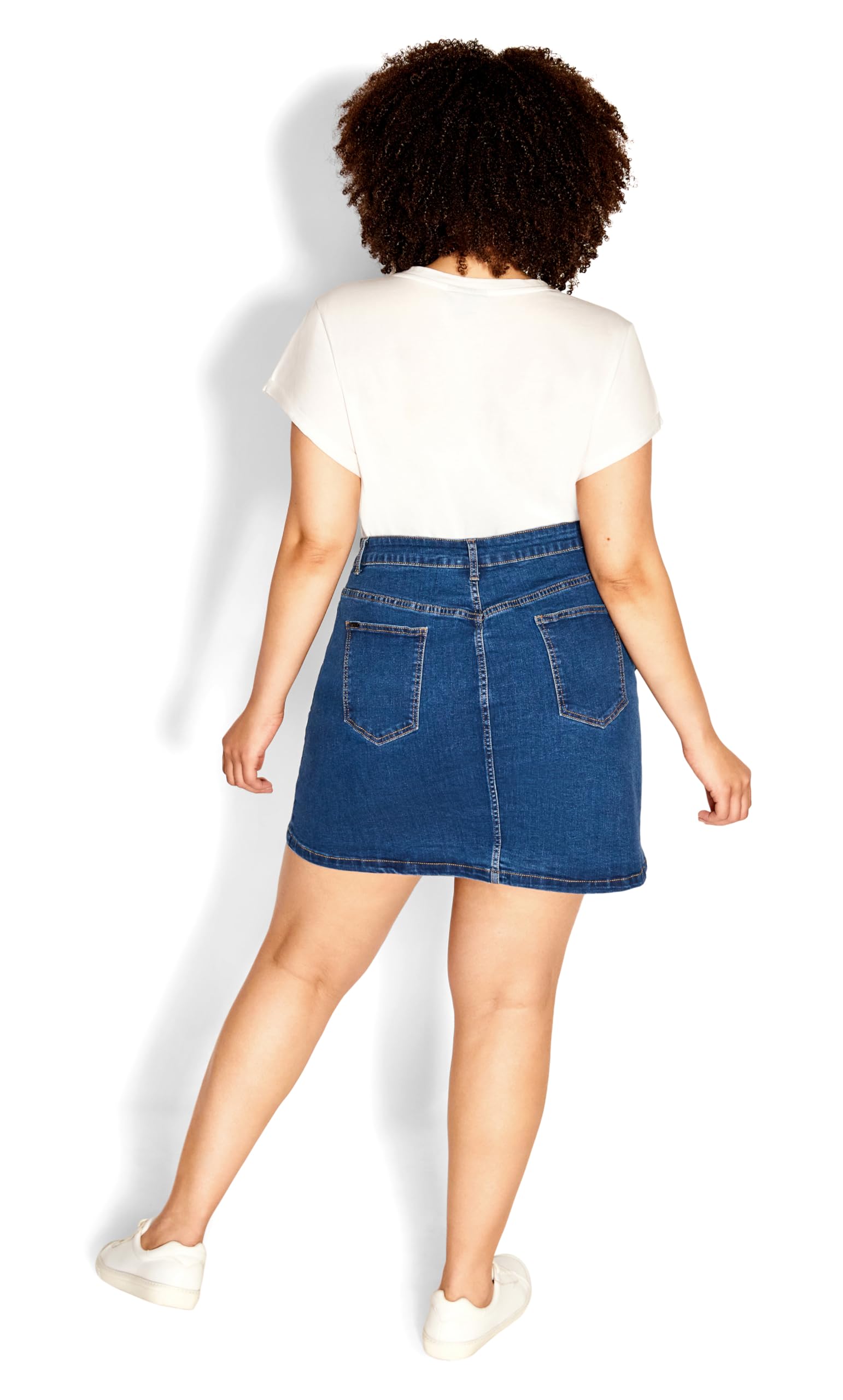 Women's Plus Size Denim Skirt - Comfortable & Stylish Island Print for Casual Wear, Beach Outings & Summer Fashion