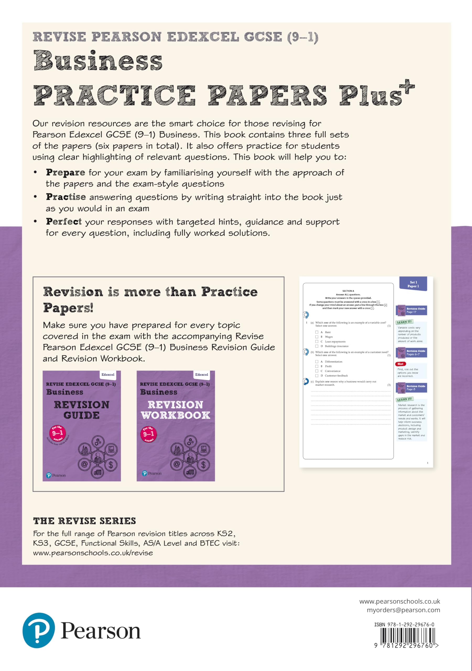 Pearson Edexcel GCSE (9-1) Business Practice Papers Plus - Exam Preparation Workbook for High School Students | Study Guide & Mock Tests for Business Studies Revision