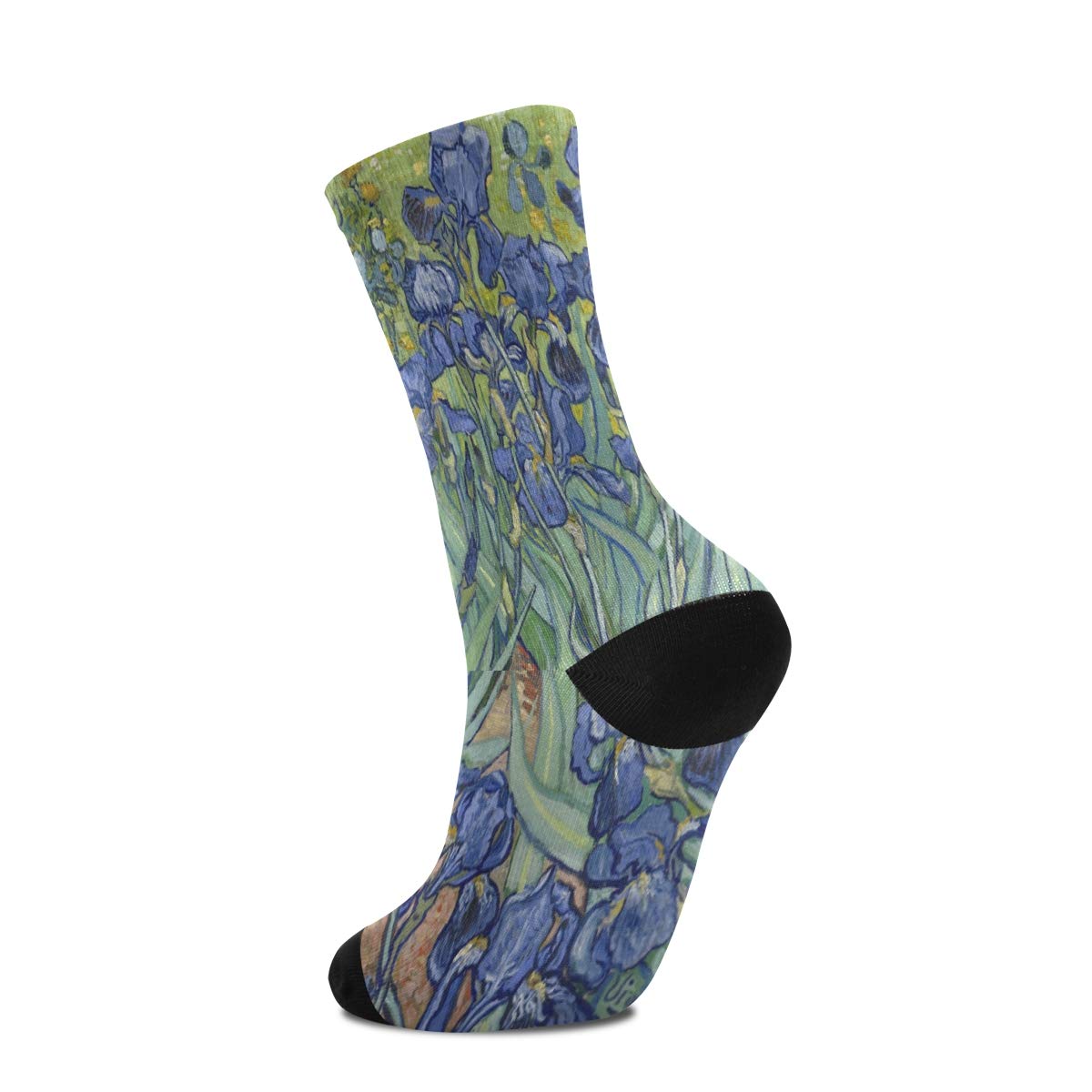 ALAZA Unisex Casual Socks - Vincent Van Gogh Irises Novelty Crew Socks for Women & Men | Comfortable Cotton Socks for Daily Wear, Gift Idea for Art Lovers