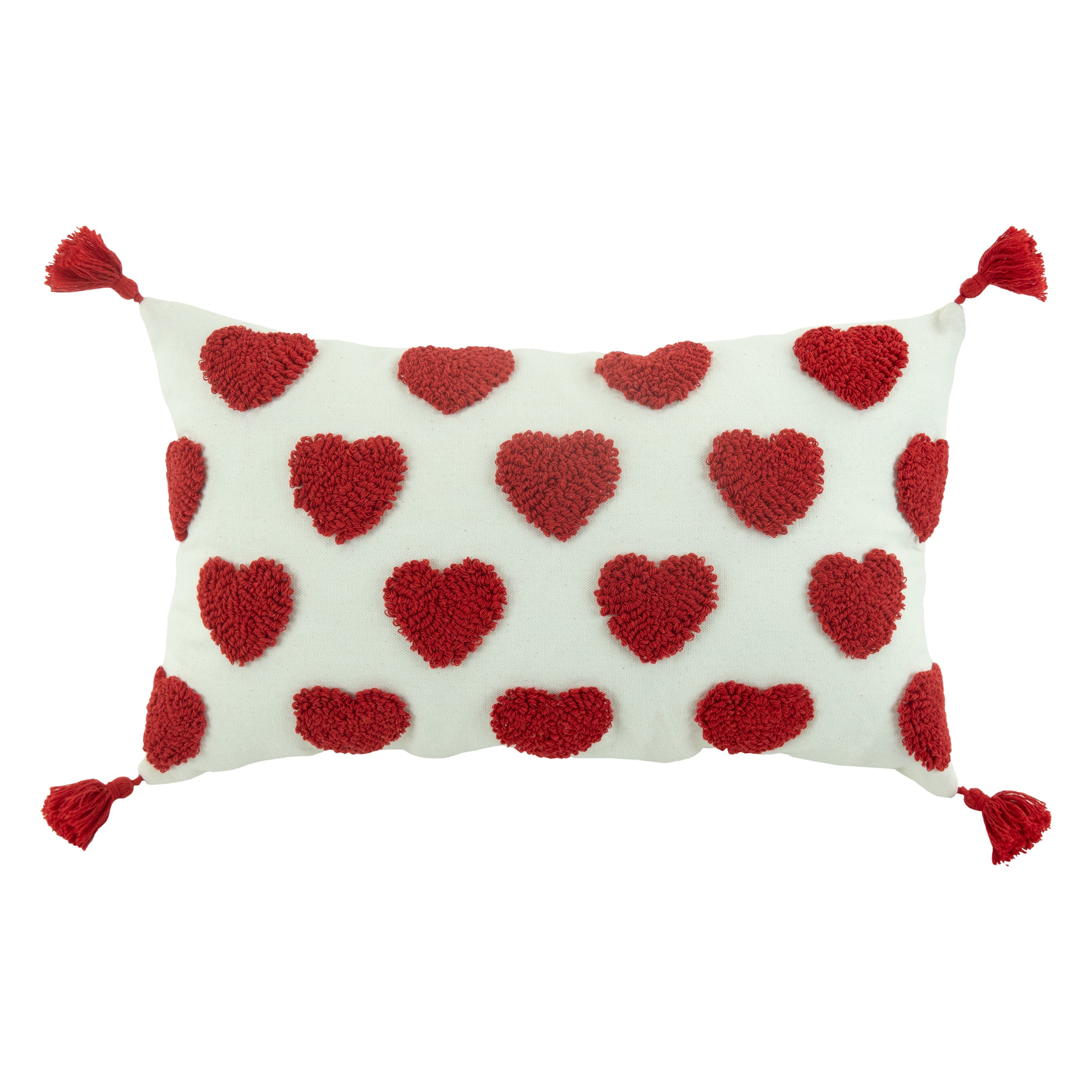 12x20 Plush Hearts Throw Pillow - Soft Decorative Cushion for Sofa, Bed, Nursery & Home Decor - Valentine's Day Gift Idea