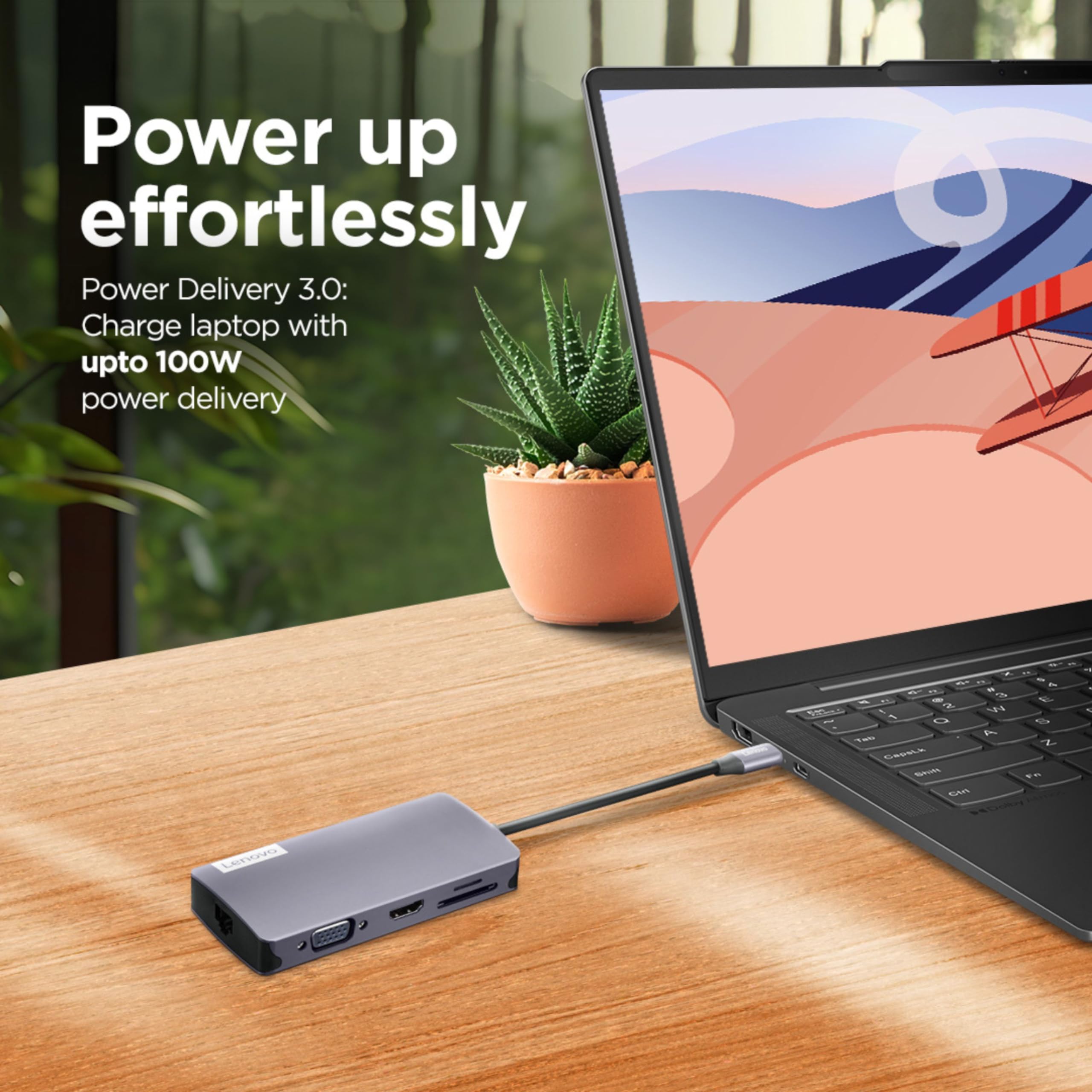 Lenovo 150 USB-C Travel Dock - 6-in-1 Portable Laptop Docking Station with HDMI, USB 3.0, Ethernet & PD Charging - Perfect for Business Travel, Home Office & Remote Work