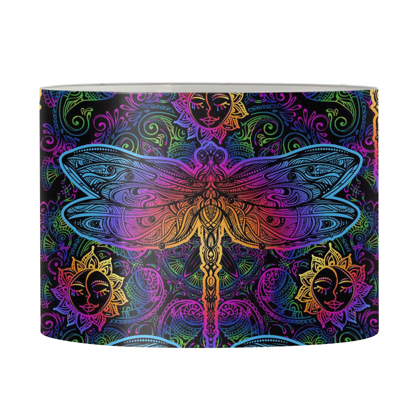FKELYI Colorful Dragonfly Lamp Shade with Spider - Durable Handmade Lampshade for Desk Lamp, Bedside Nightstand, Floor Light - Perfect for Nursery Decor, Kids Room Lighting & Boho Home Decor