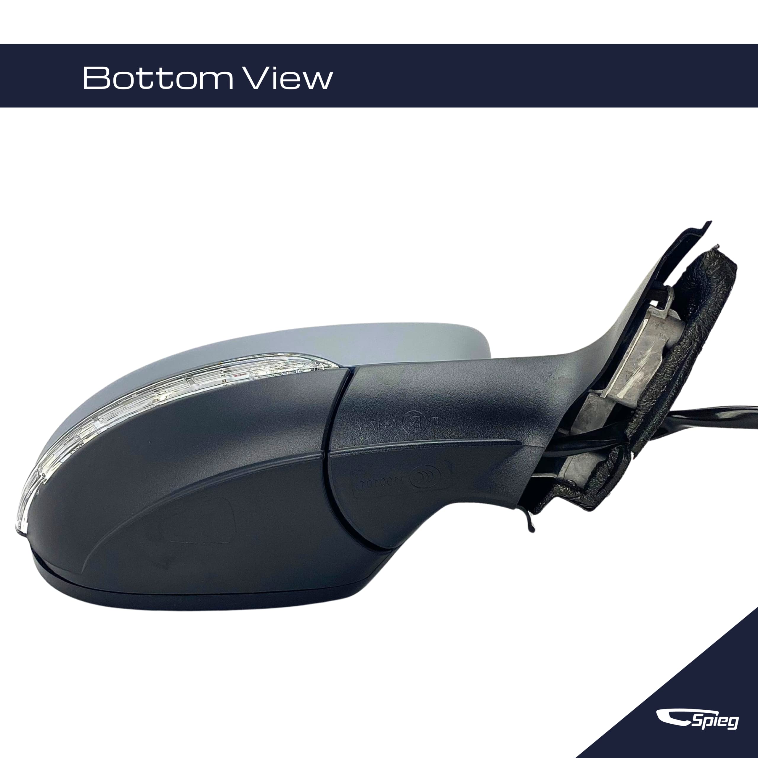 2012-2018 Volkswagen Jetta GLI Hybrid Right Passenger Side Mirror - Power Adjustable Heated Manual Folding with Turn Signal Light | 6-Pin Connector | Paint to Match OEM Replacement | Perfect for Daily Commuting and Safe Lane Changes
