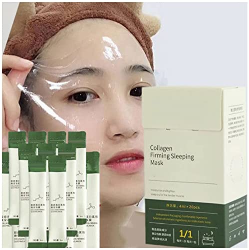 Korean Collagen Firming Face Mask - Anti-Aging Lifting Treatment for Wrinkles & Fine Lines | Overnight Sleeping Mask with Deep Hydration & Pore Minimizing | Perfect for Nighttime Skincare Routine & Dry Skin Care (1 Box)