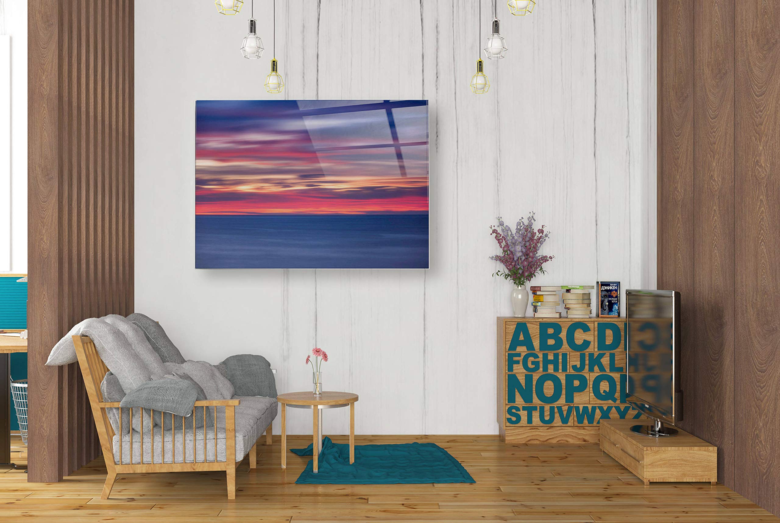 One Minute Sunrise by Darren White - Stunning Acrylic Glass Wall Art Painting 24x36 Inches - Modern Home & Office Decor for Living Room, Bedroom, or Gallery Display