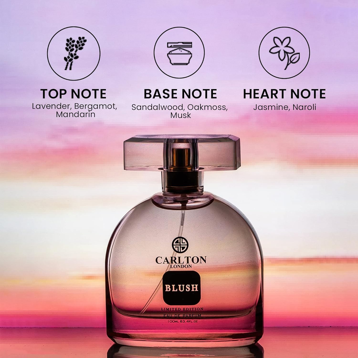 Carlton London Women's Limited Edition Blush Eau de Parfum - 100ml | Long Lasting Floral Fruity Perfume | Luxury Fragrance for Women | Perfect for Date Night, Office & Special Occasions