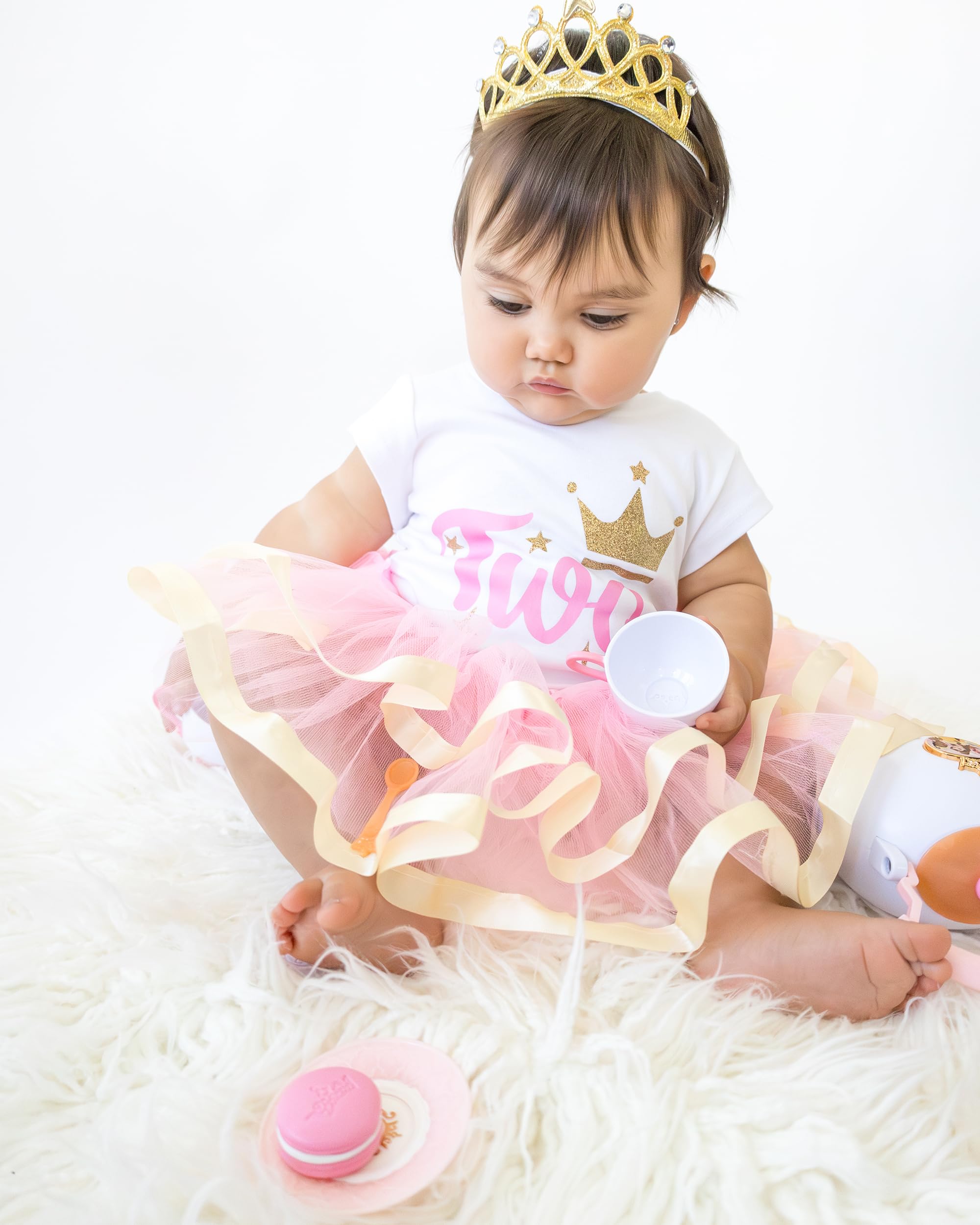 Luke and Lulu Girls 2nd Birthday Outfit - Princess Crown Dress Set for Toddler Girls | Perfect for Birthday Parties, Photo Shoots & Special Celebrations
