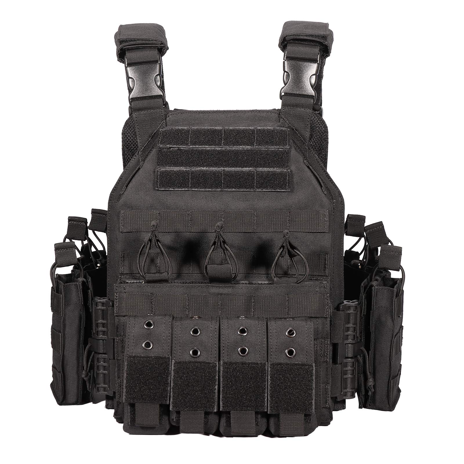 YAKEDA Quick Release Military Tactical Vest for Men & Women - Adjustable Outdoor Molle Vest for Hiking, Camping, Airsoft & Hunting Gear Accessories