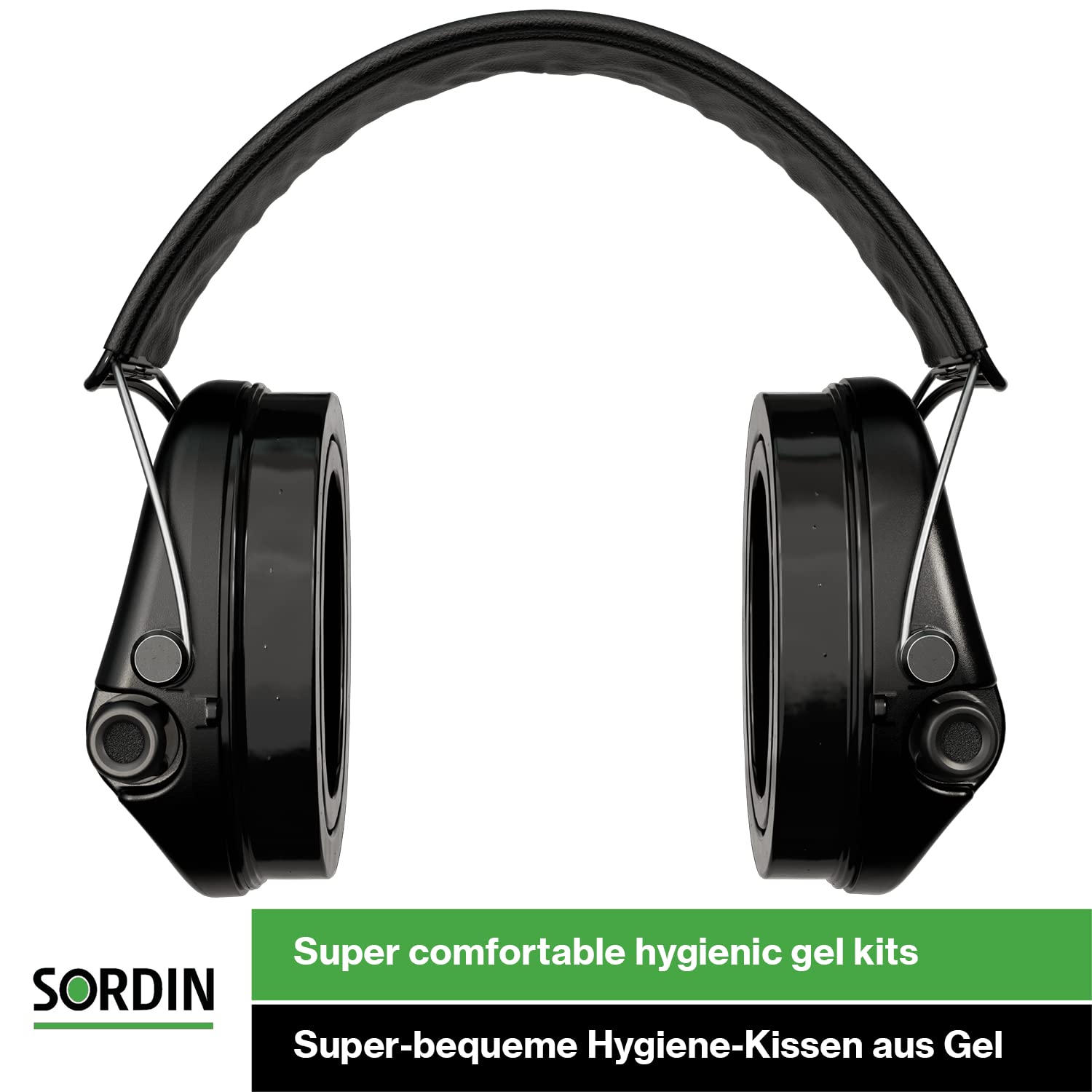 Sordin Supreme Pro-X Electronic Ear Muffs for Hunting & Shooting - Active Noise Reduction, Leather Headband & Gel Cushions - Perfect for Range Shooting, Hunting & Outdoor Sports