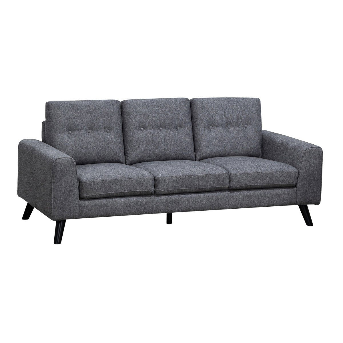 Mid Century Modern Grey Sofa - Evelyn Upholstered Living Room Couch for Small Spaces, Apartments & Cozy Home Decor