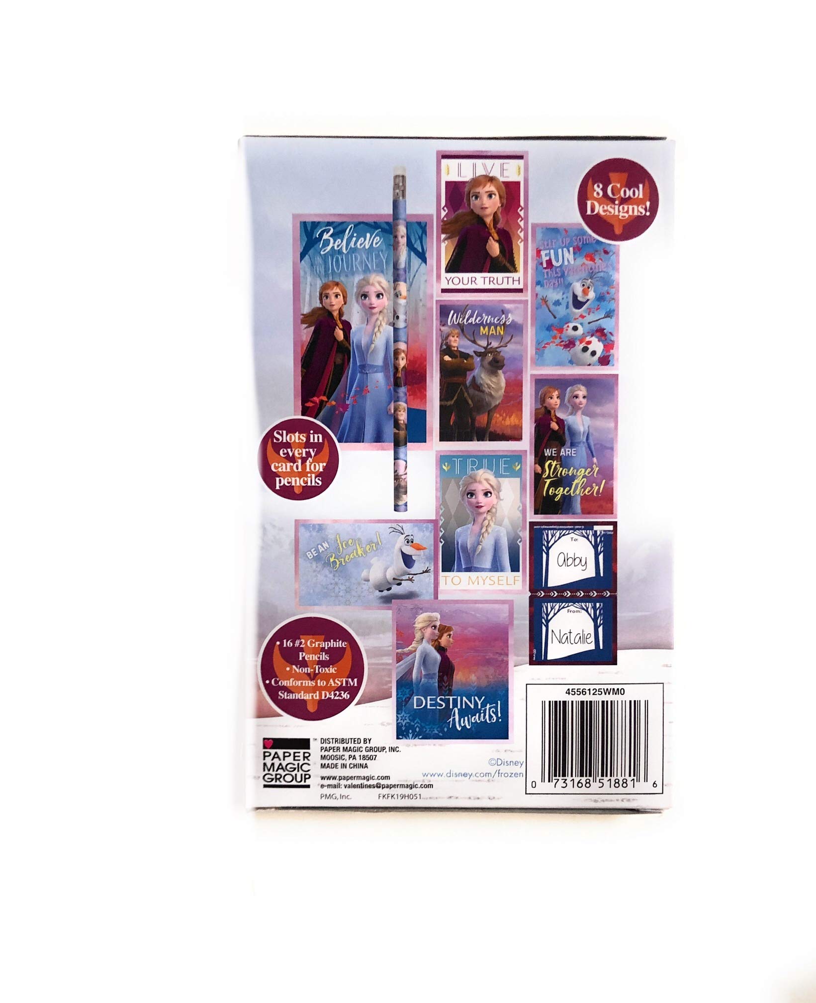 Disney Frozen 2 Valentines Day Cards with Pencils - 16-Pack Non Candy Classroom Exchange Gift Set for Kids (Boys & Girls) - Perfect for School Valentine's Day Parties & Friendship Exchange