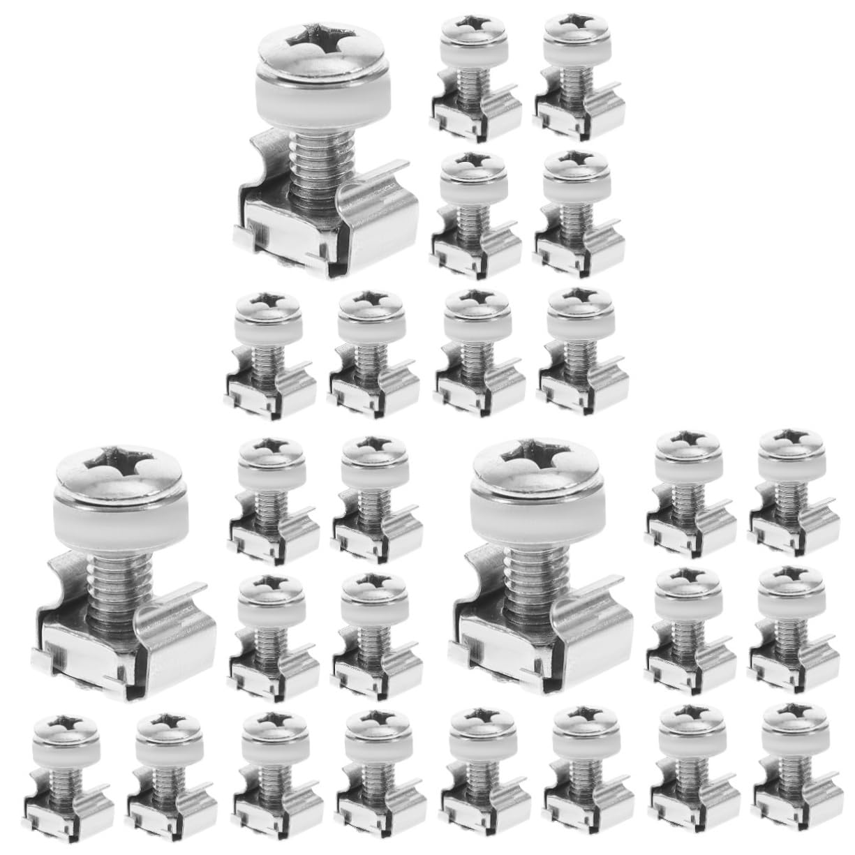 SOLUSTRE 48 Sets 304 Stainless Steel Rack Mount Nuts & Screws Kit - Computer Rack Cage Nuts, Server Shelf Hardware - Perfect for Data Center, Server Rack, Network Cabinet Installation
