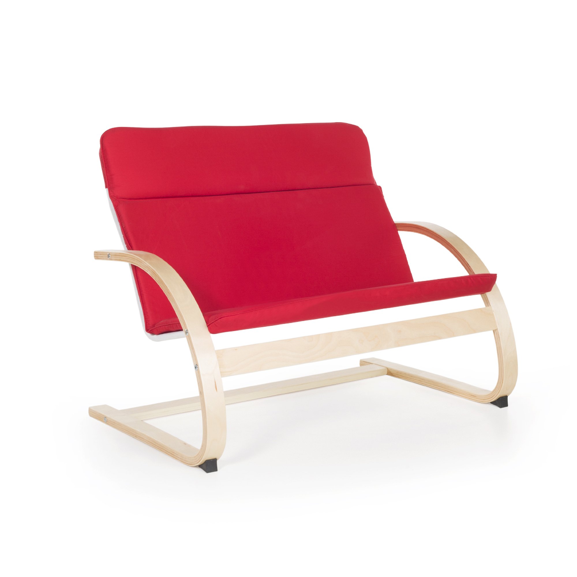 Guidecraft Nordic Kids Rocker Couch - Red Toddler Rocking Chair for Classroom, Playroom & Nursery - Durable & Comfortable Toddler Furniture for Reading, Relaxing & Playtime