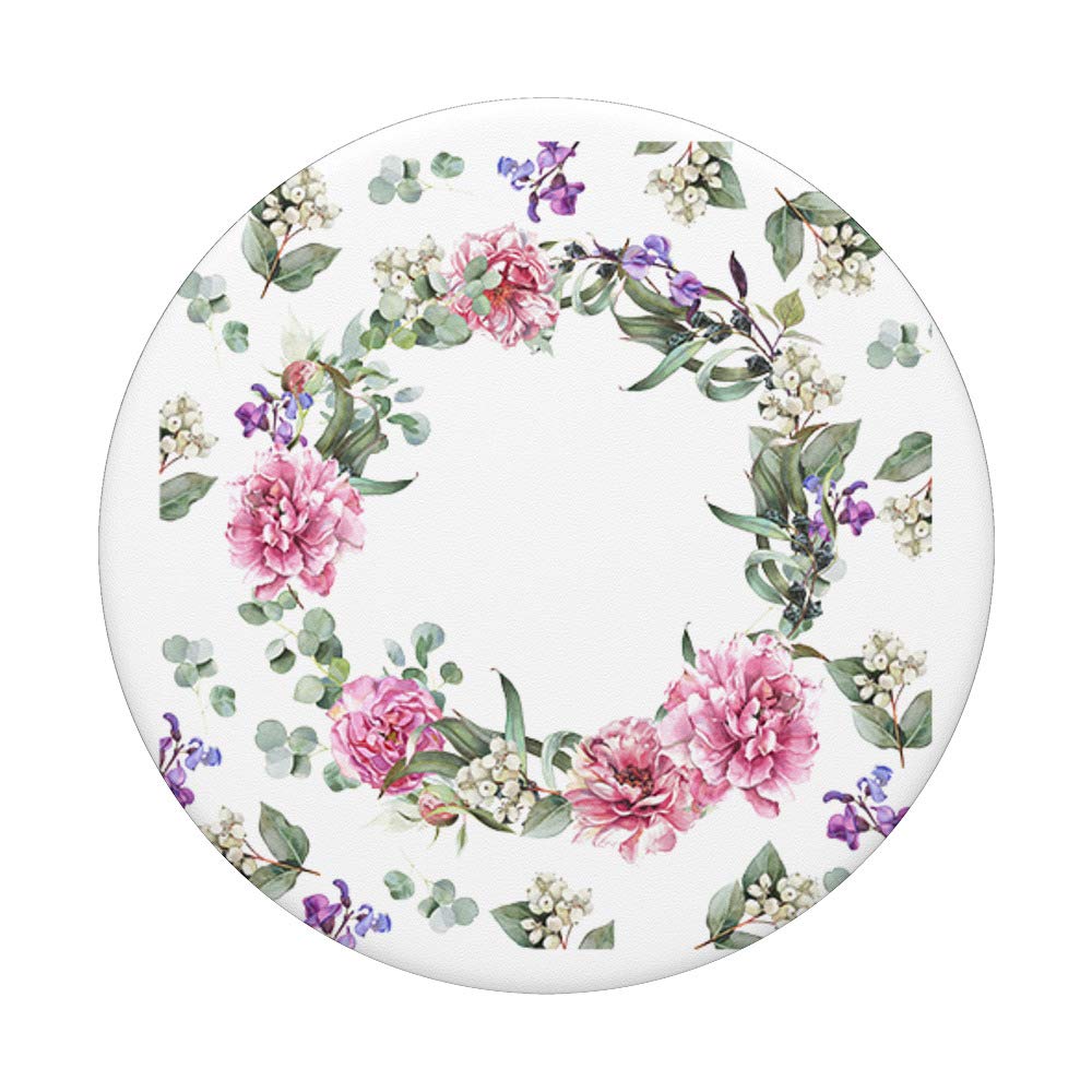 Peace Mandala Flower Circle Pop Socket - Rose Violet Print Phone Grip for iPhone & Samsung - Perfect for Yoga, Meditation & Boho Style Accessories