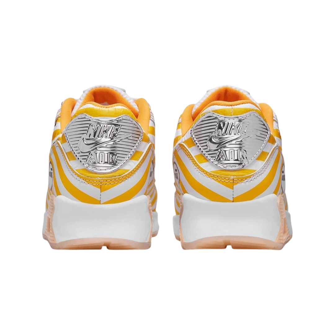Nike Air Max 90 Sneakers - Fried Chicken Speed Yellow & Shimmer White - Running Shoes for Men & Women - Perfect for Casual Wear, Gym & Street Style