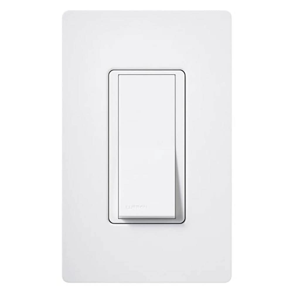 Lutron Claro 15 Amp Single-Pole Rocker Light Switch with Locator Light, CA-1PSNL-IV, Ivory - Perfect for Bedrooms, Hallways, and Staircases (Easy Installation & Night Visibility)